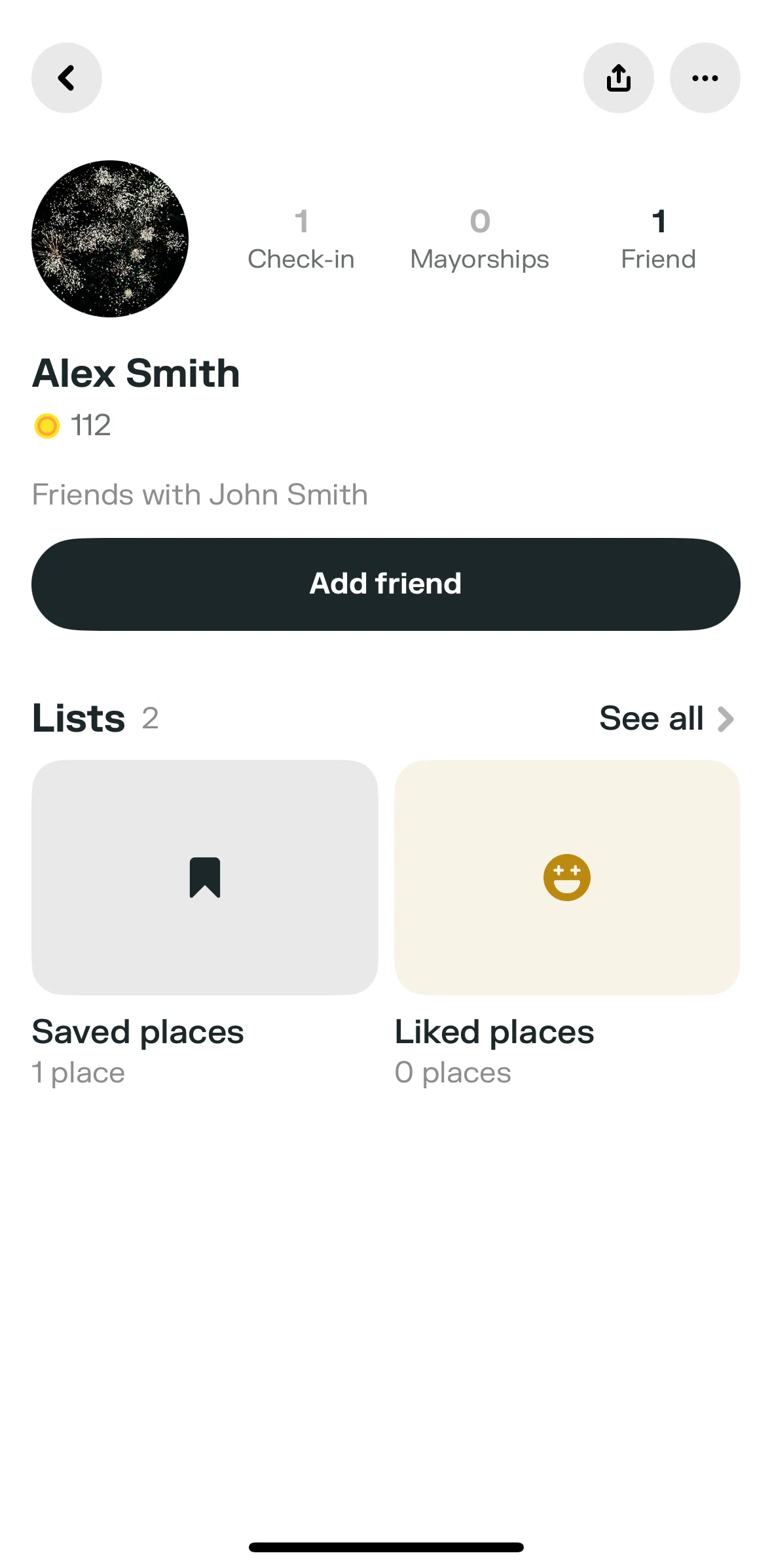 Swarm Screen screen in the Adding a friend flow