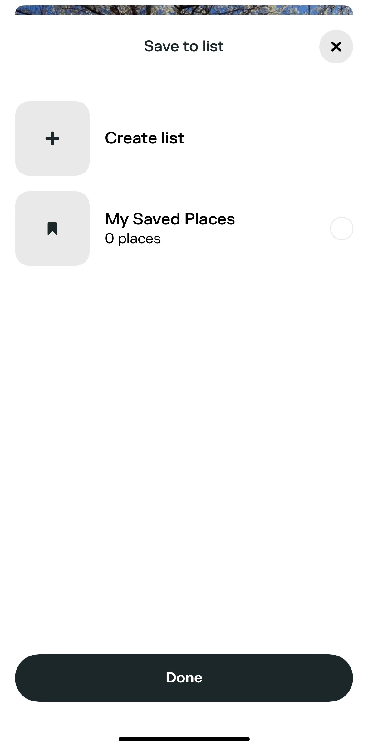 Swarm Screen screen in the Creating a list flow