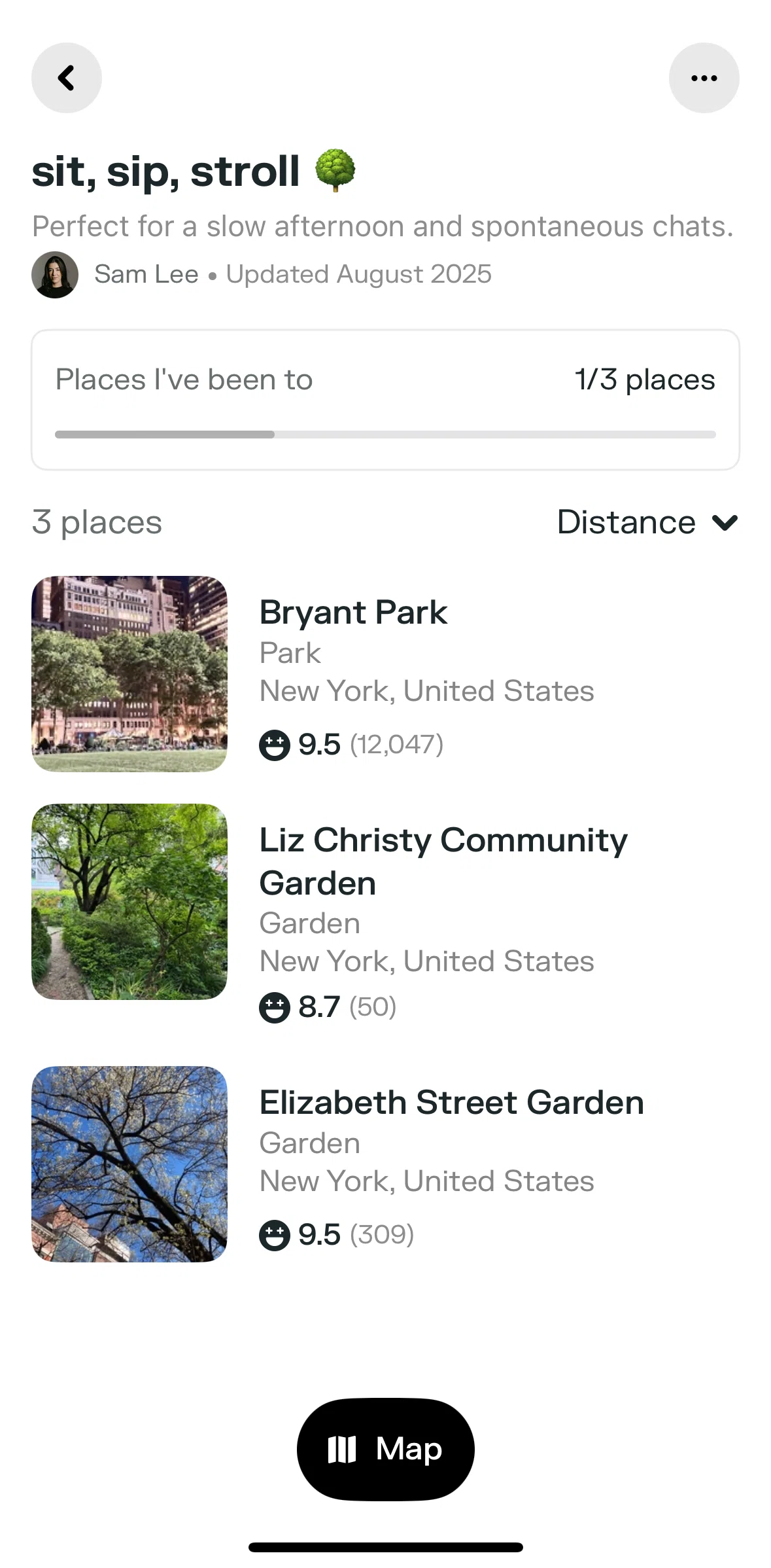 Swarm Screen screen in the Hiding visited places flow