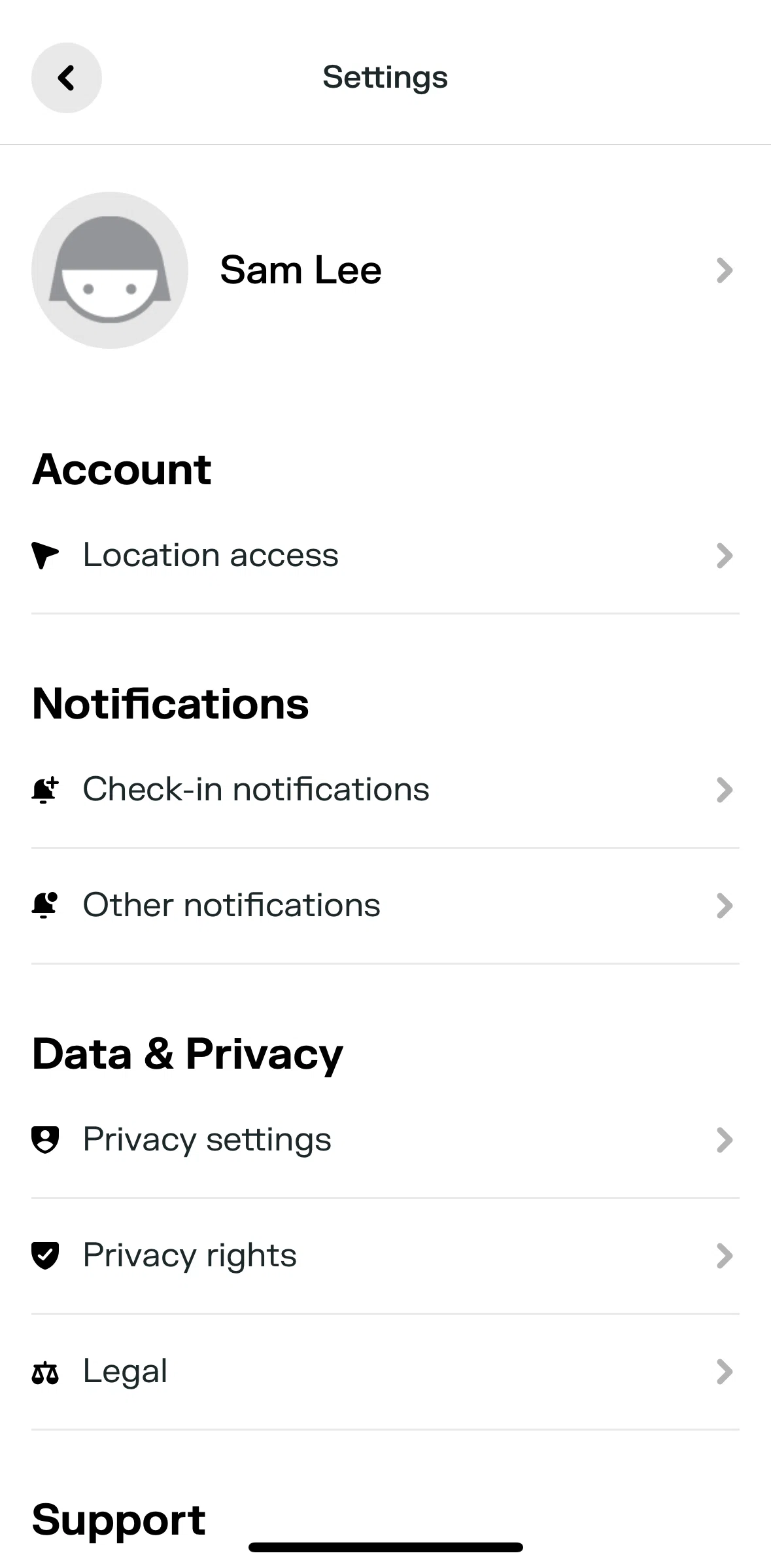Swarm Screen screen in the Location access flow