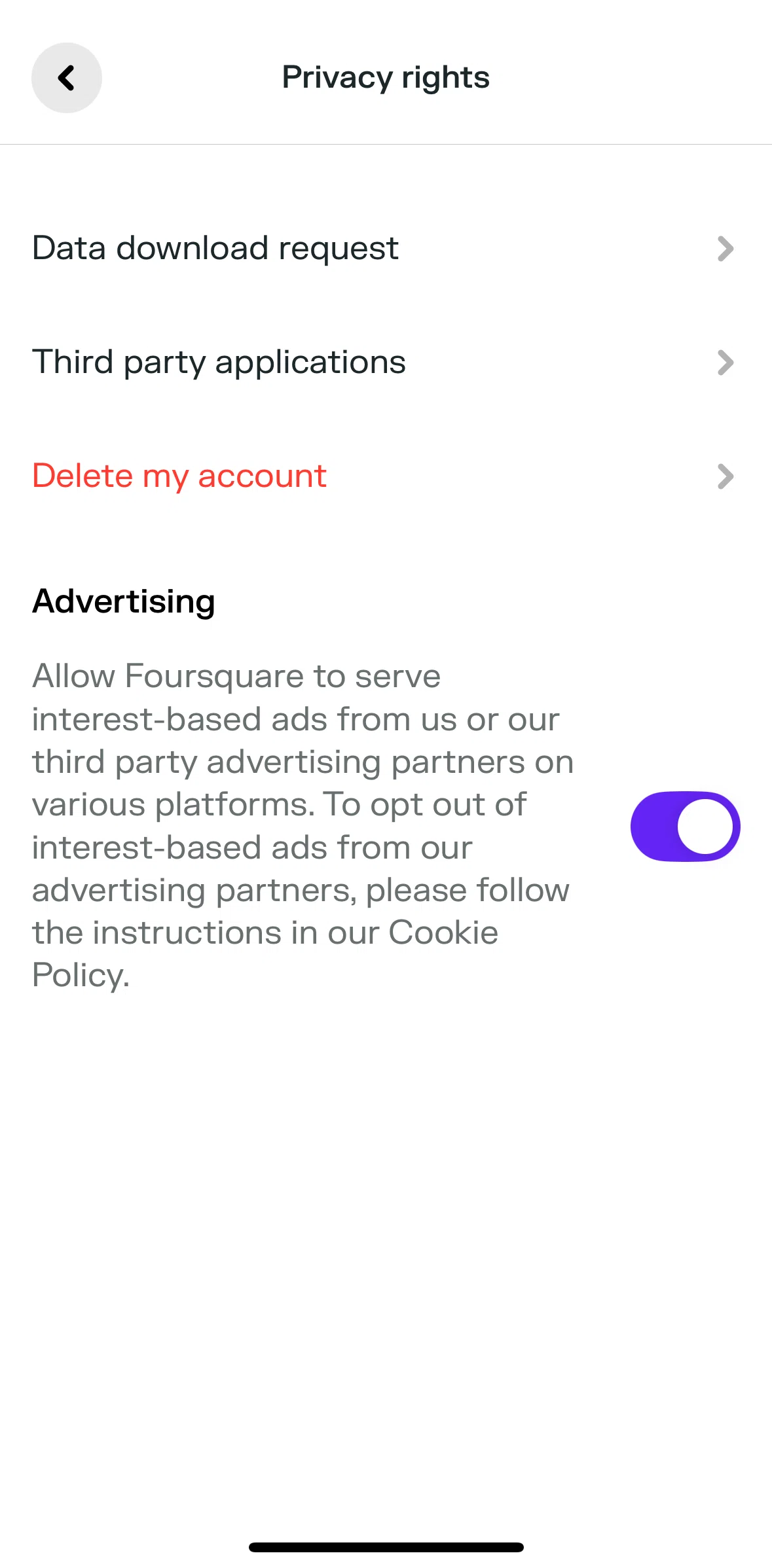 Swarm Screen screen in the Requesting to download data flow
