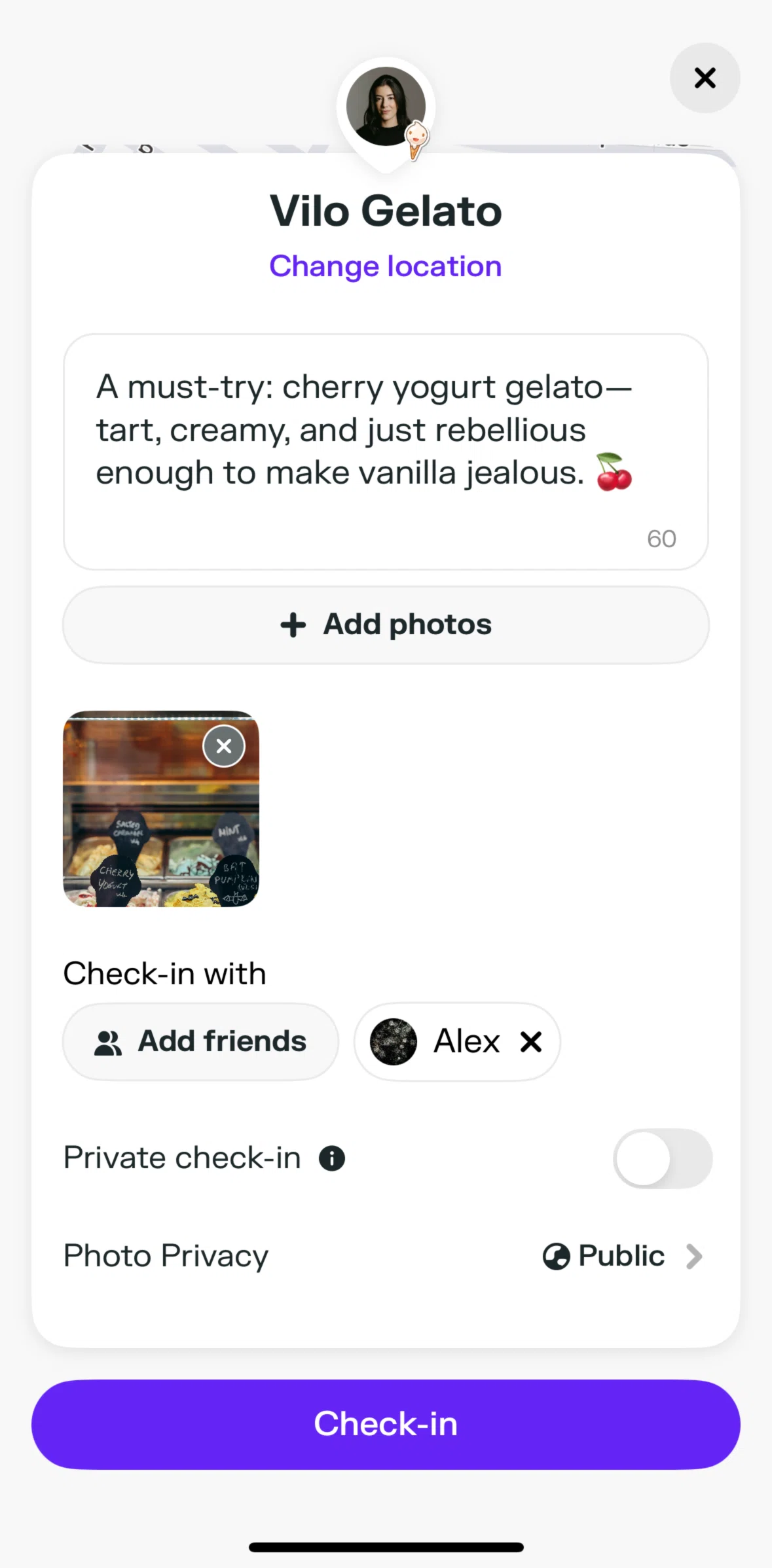 Swarm Screen screen in the Updating photo privacy settings flow