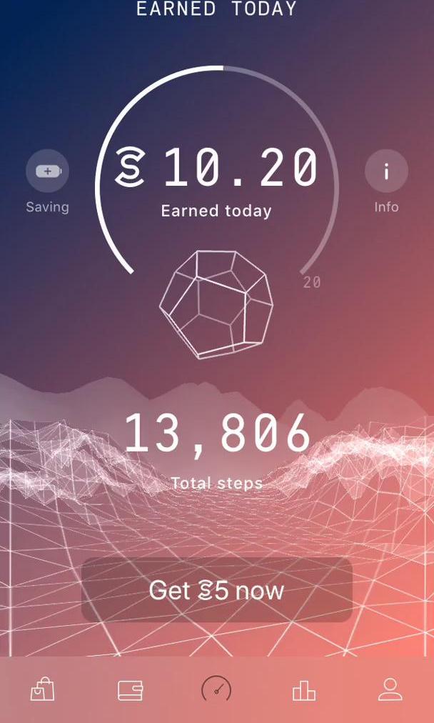 Sweatcoin Screen screen in the Activity Feed flow