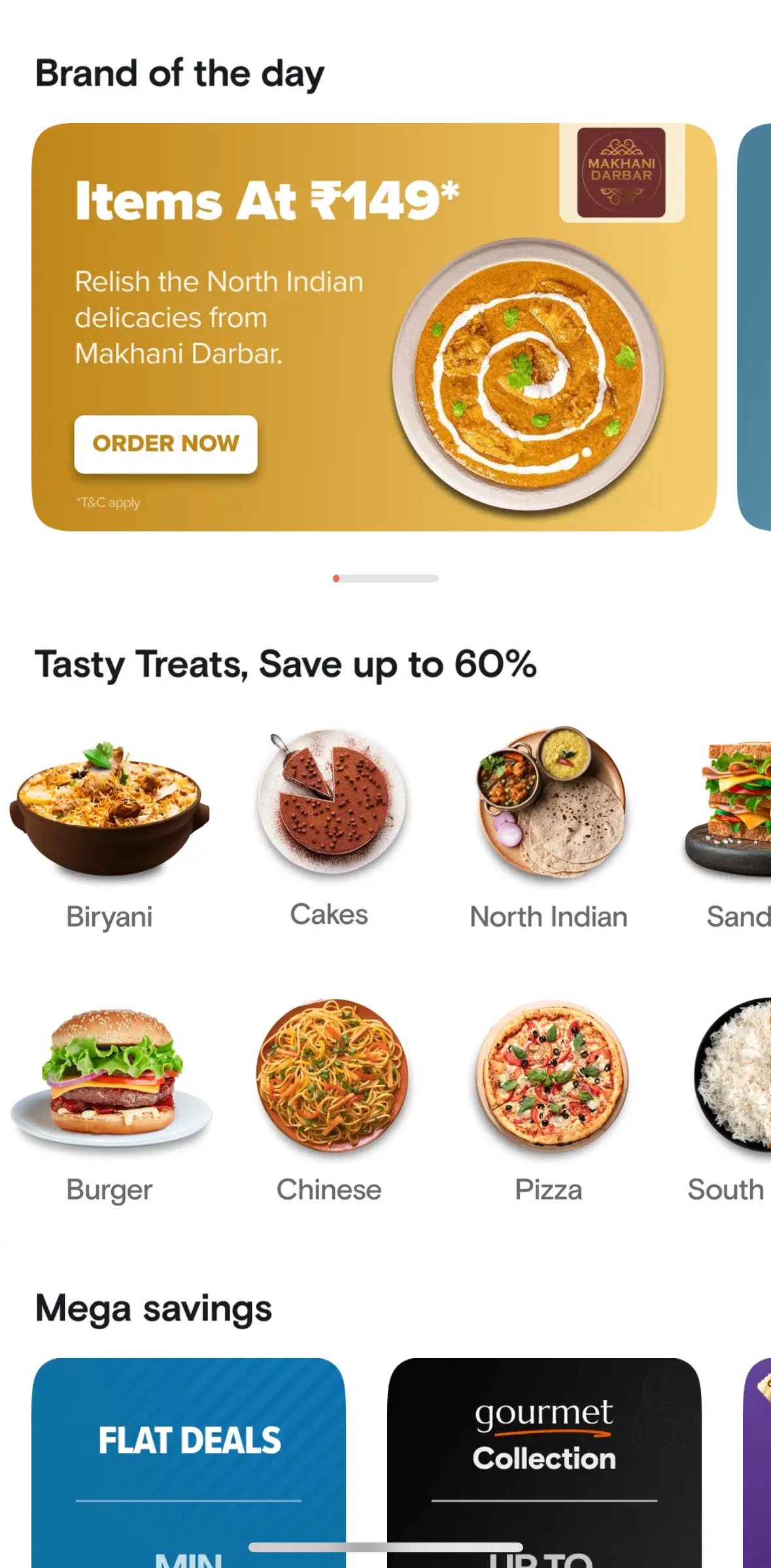 Swiggy Screen screen in the Choosing a cuisine (Offer Zone) flow