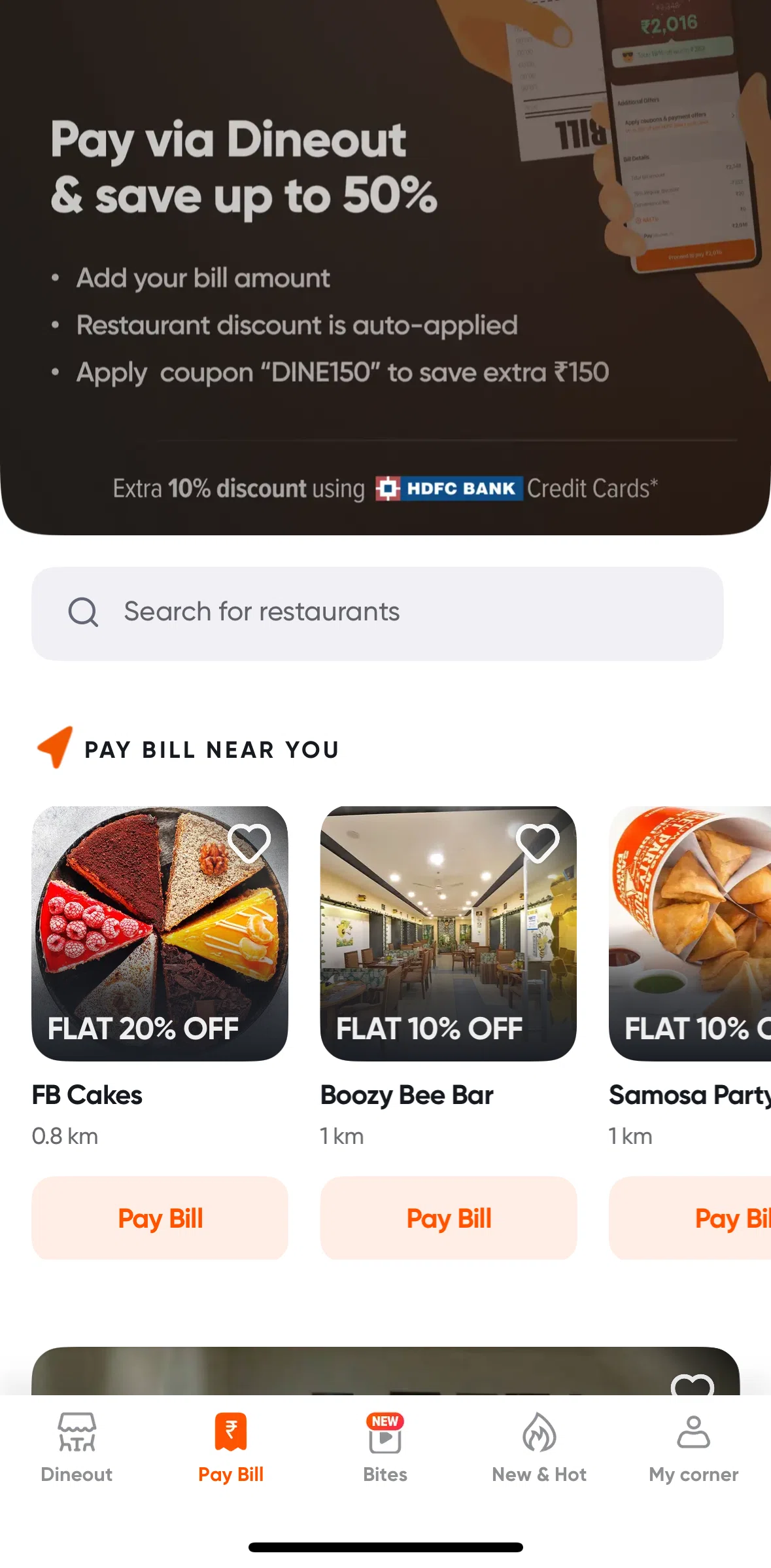 Swiggy Screen screen in the Complete a payment flow