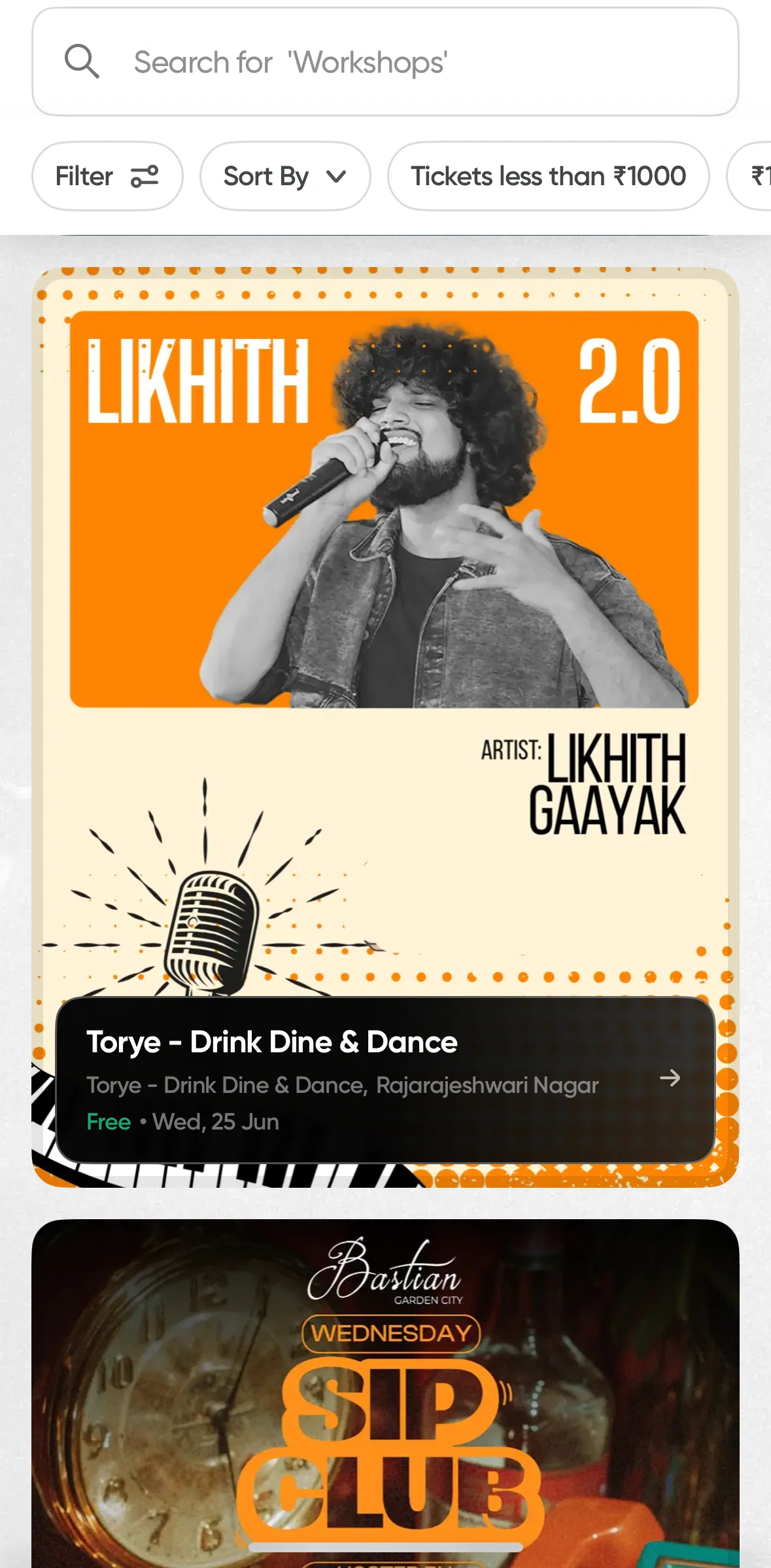 Swiggy Screen screen in the Event detail flow
