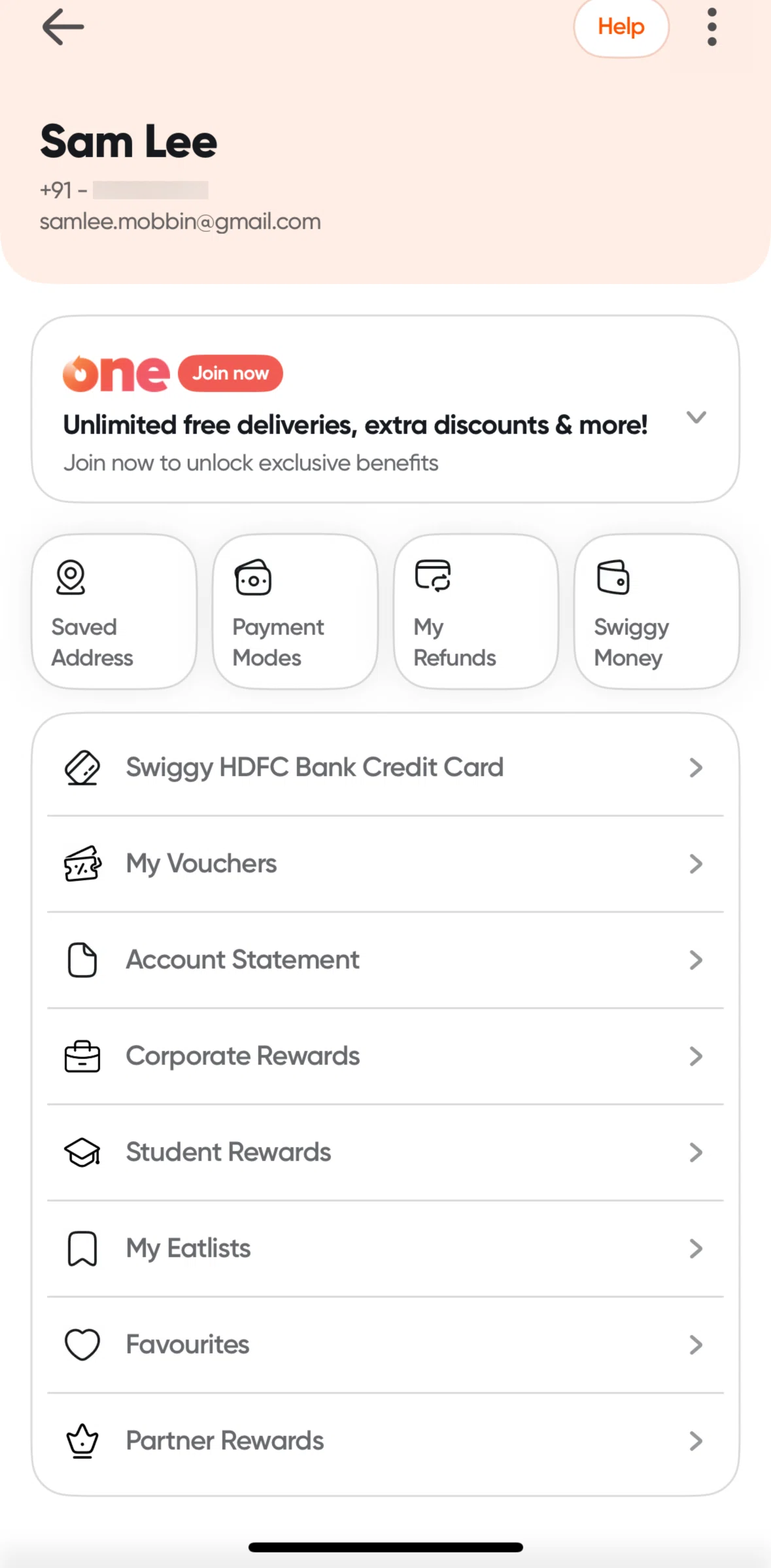 Swiggy Screen screen in the Swiggy One membership flow