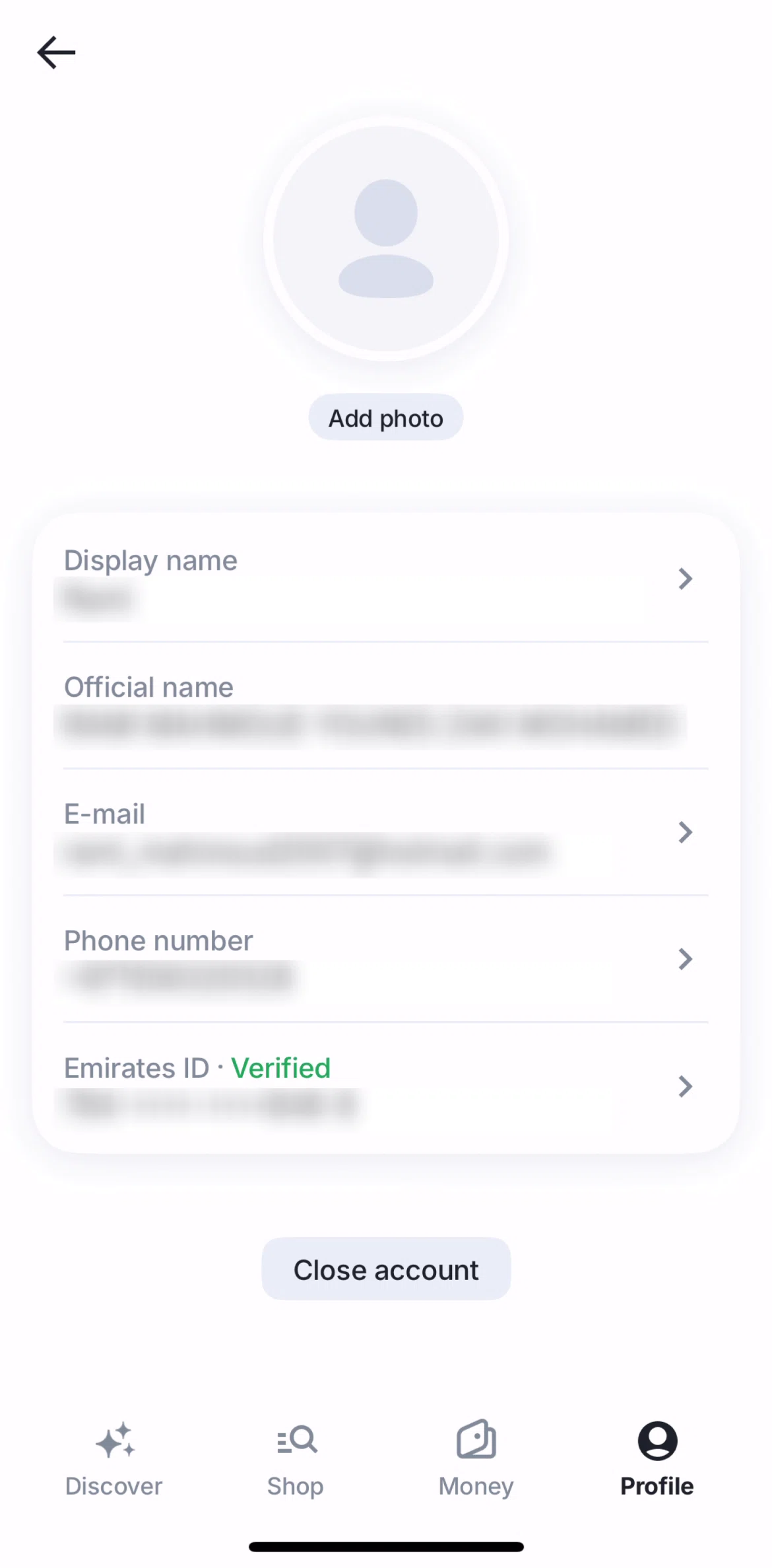 Tabby Screen screen in the Choosing a display photo flow
