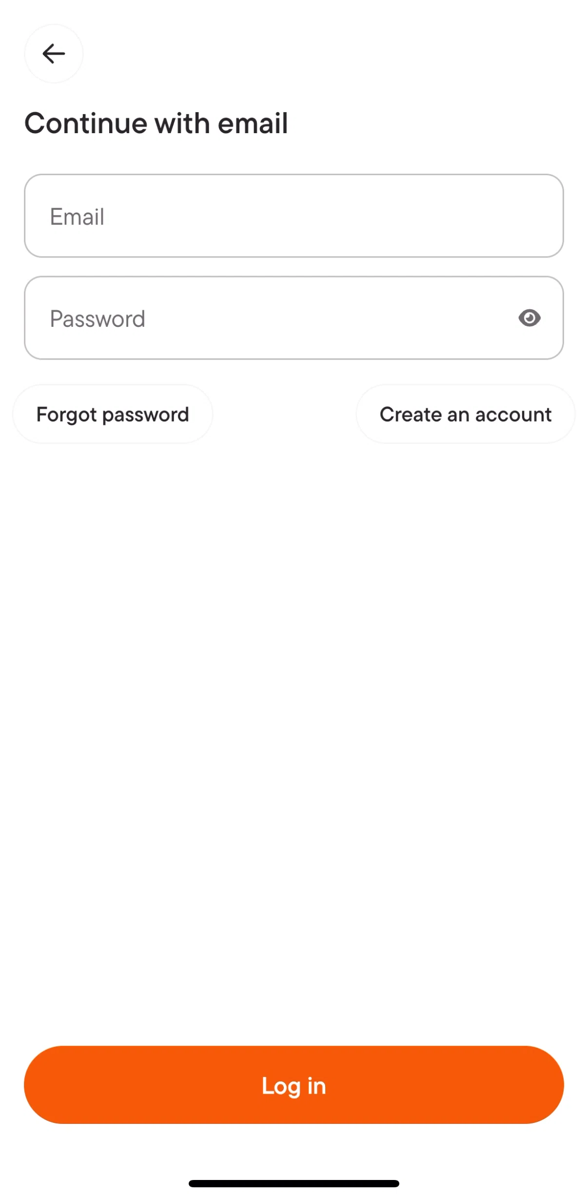 talabat Screen screen in the Resetting password flow