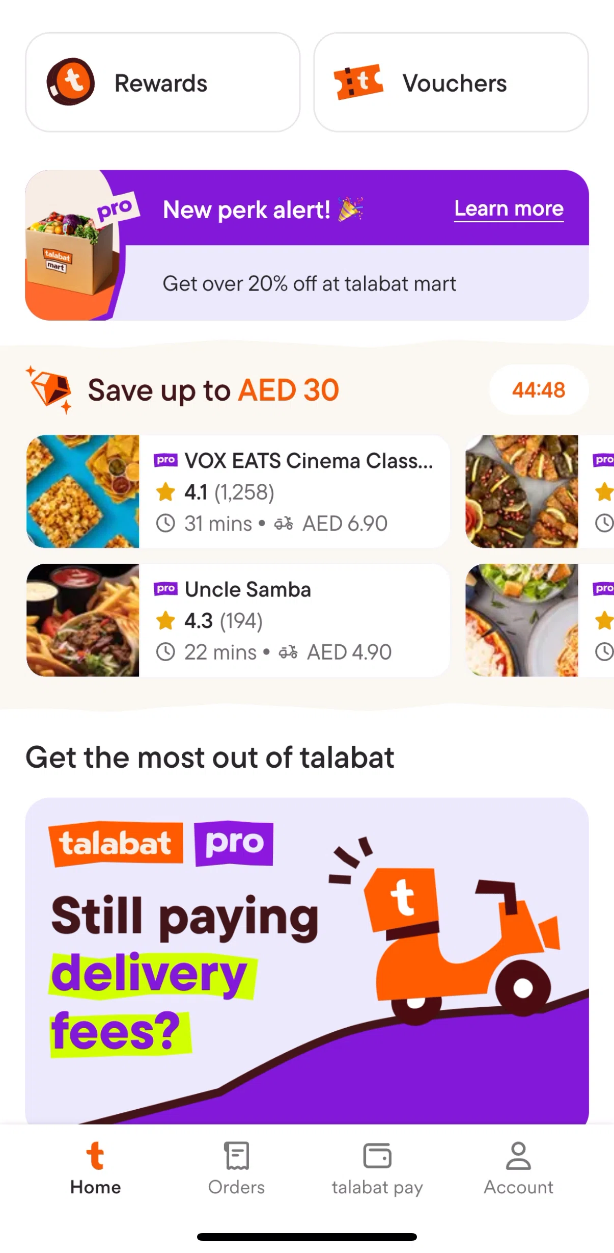 talabat Screen screen in the Timed offers flow