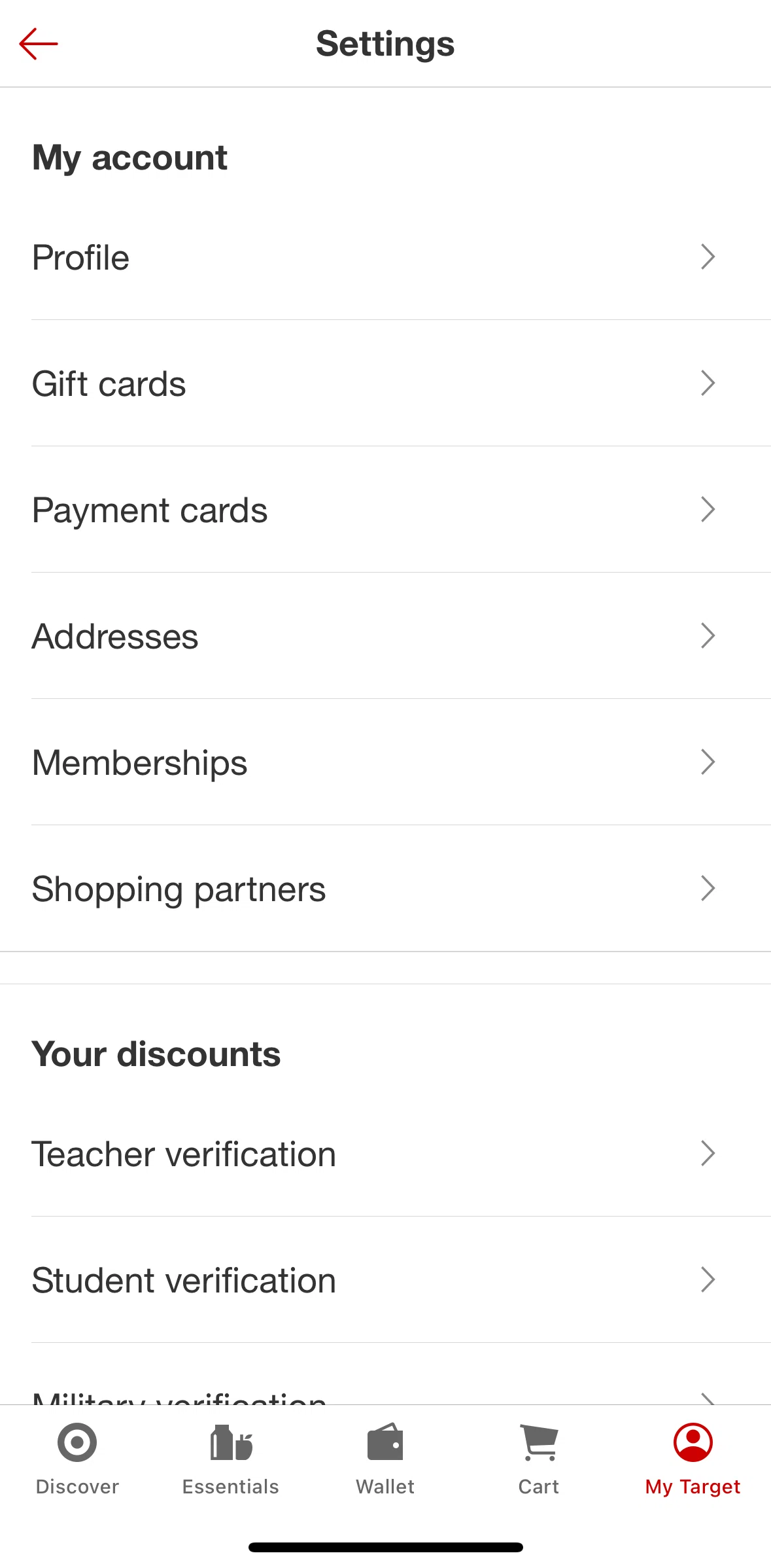 Target Screen screen in the Logging out flow