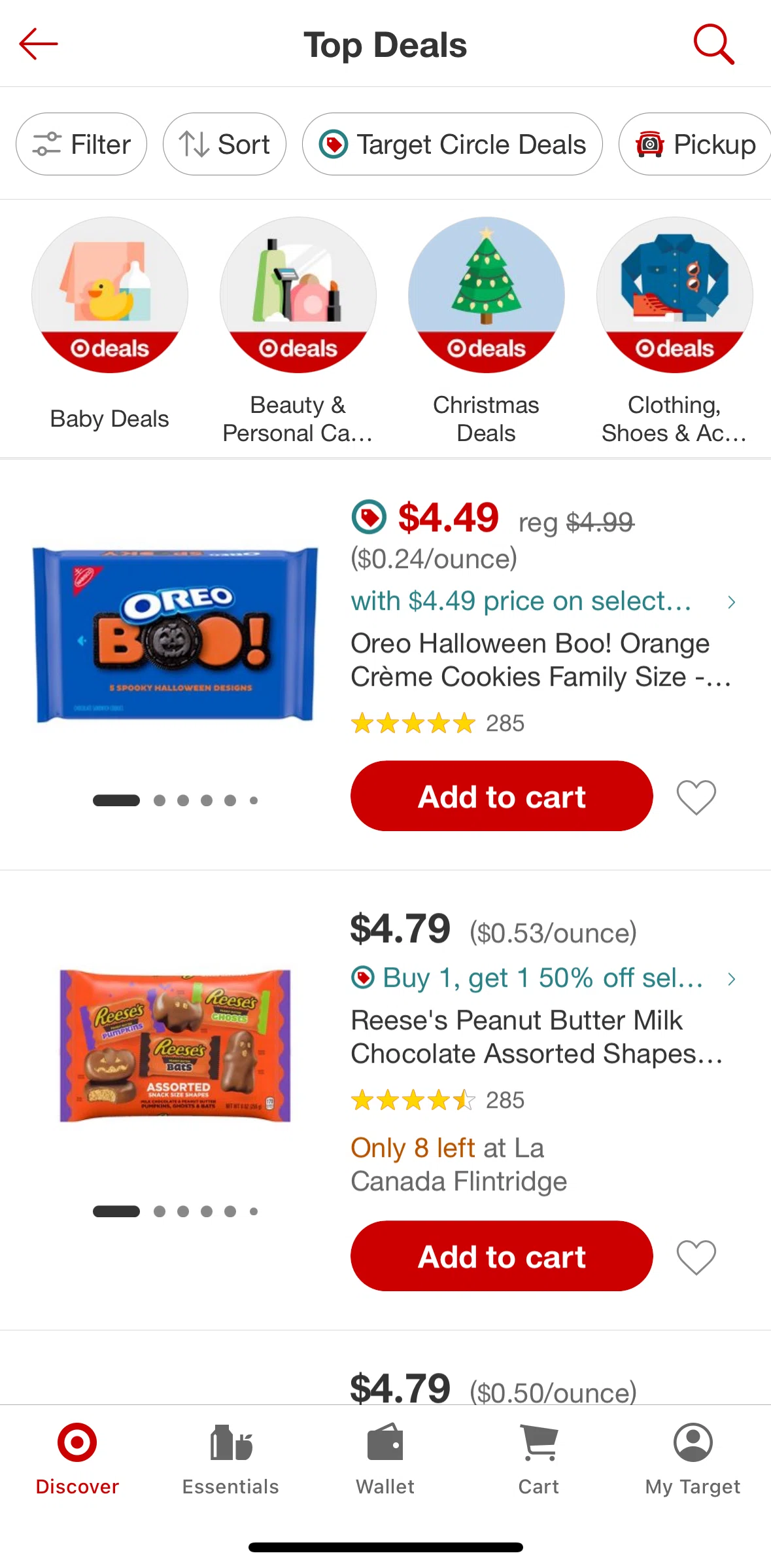 Target Screen screen in the Product details flow