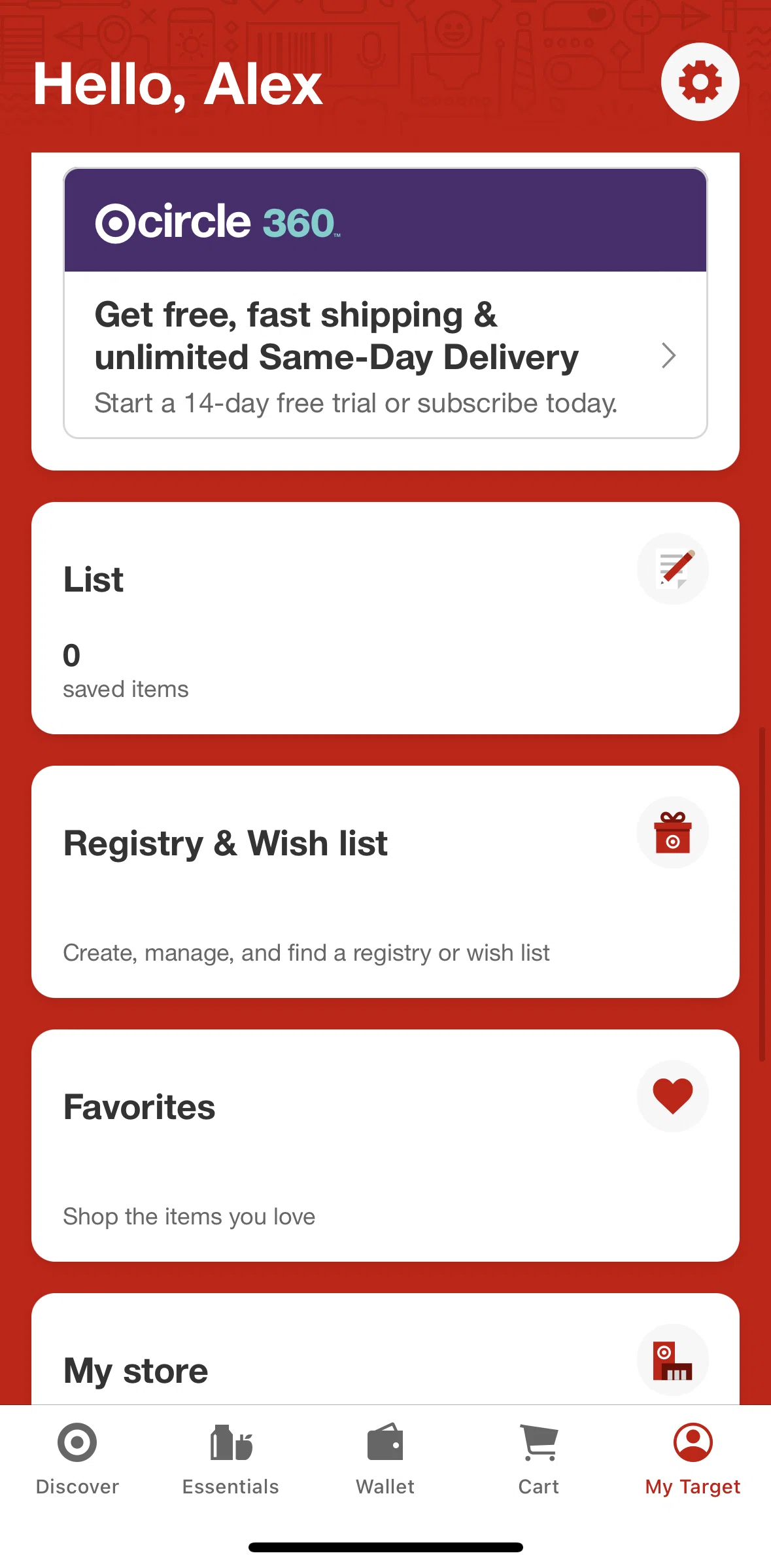 Target Screen screen in the Registry flow