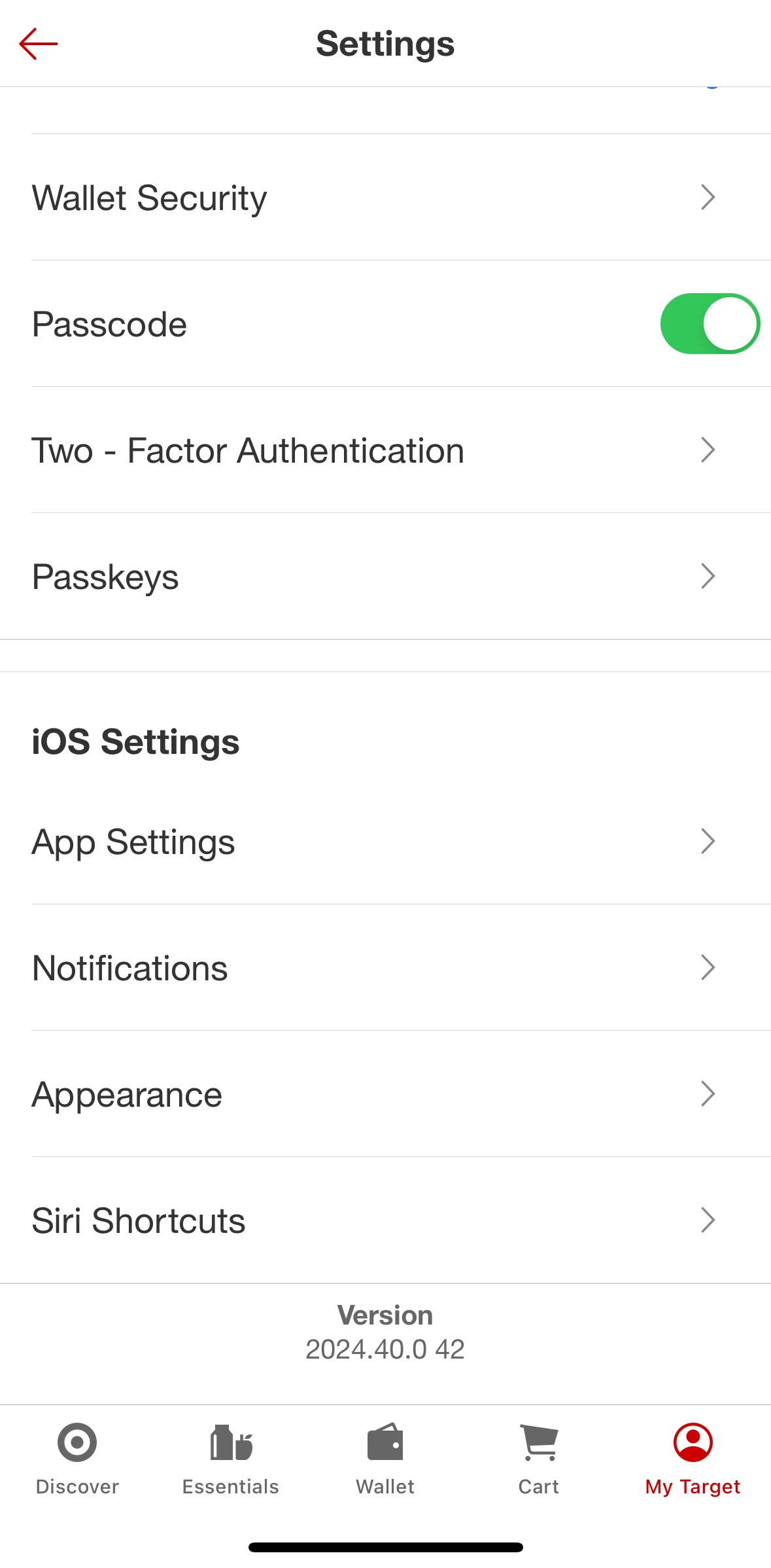 Target Screen screen in the Siri shortcuts flow