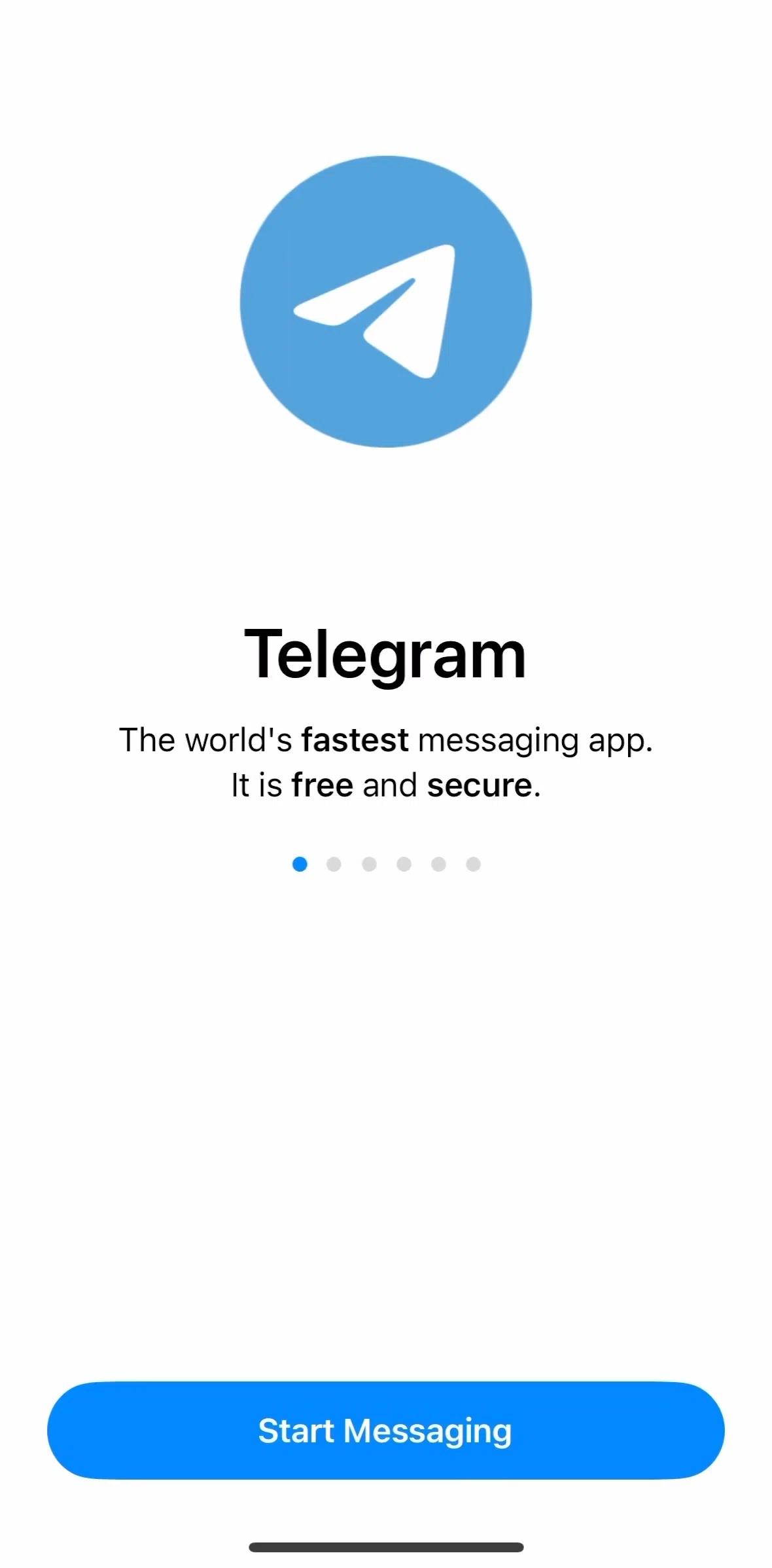 Telegram Screen screen in the Logging in flow