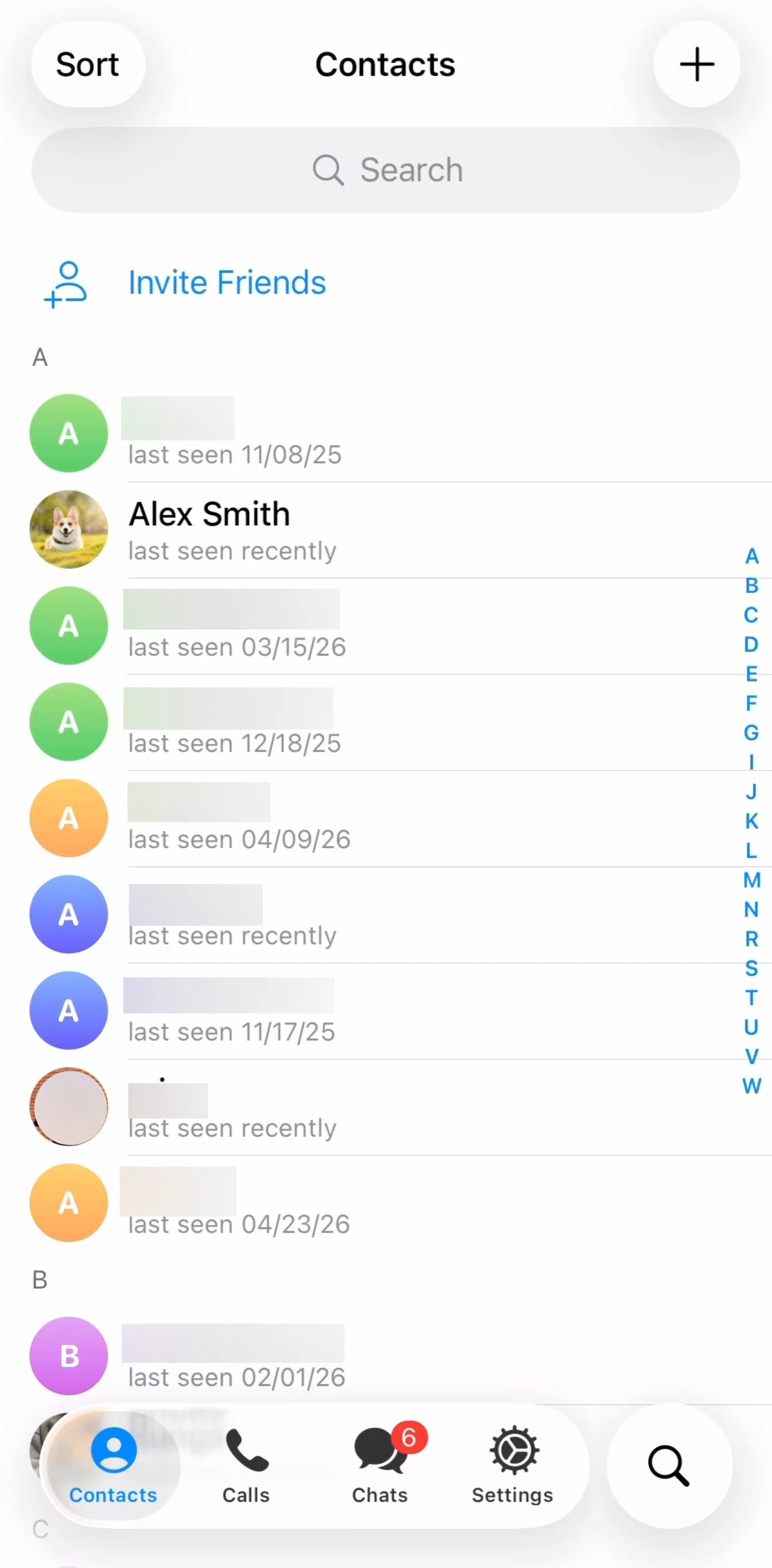Telegram Screen screen in the Searching a contact flow