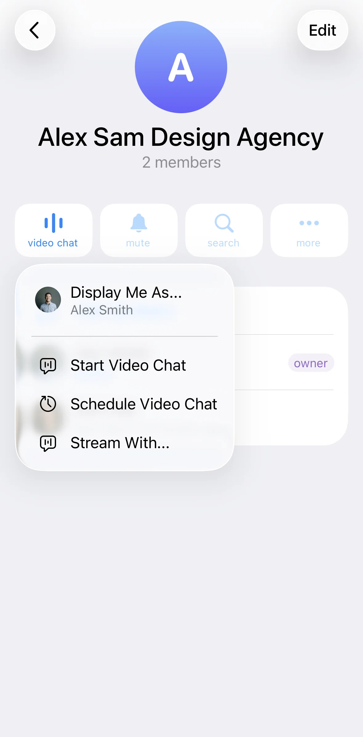 Telegram Screen screen in the Starting a streaming flow