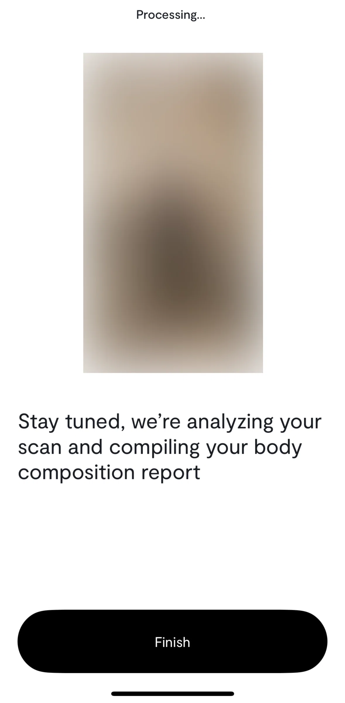 Tempo Screen screen in the Body composition report flow