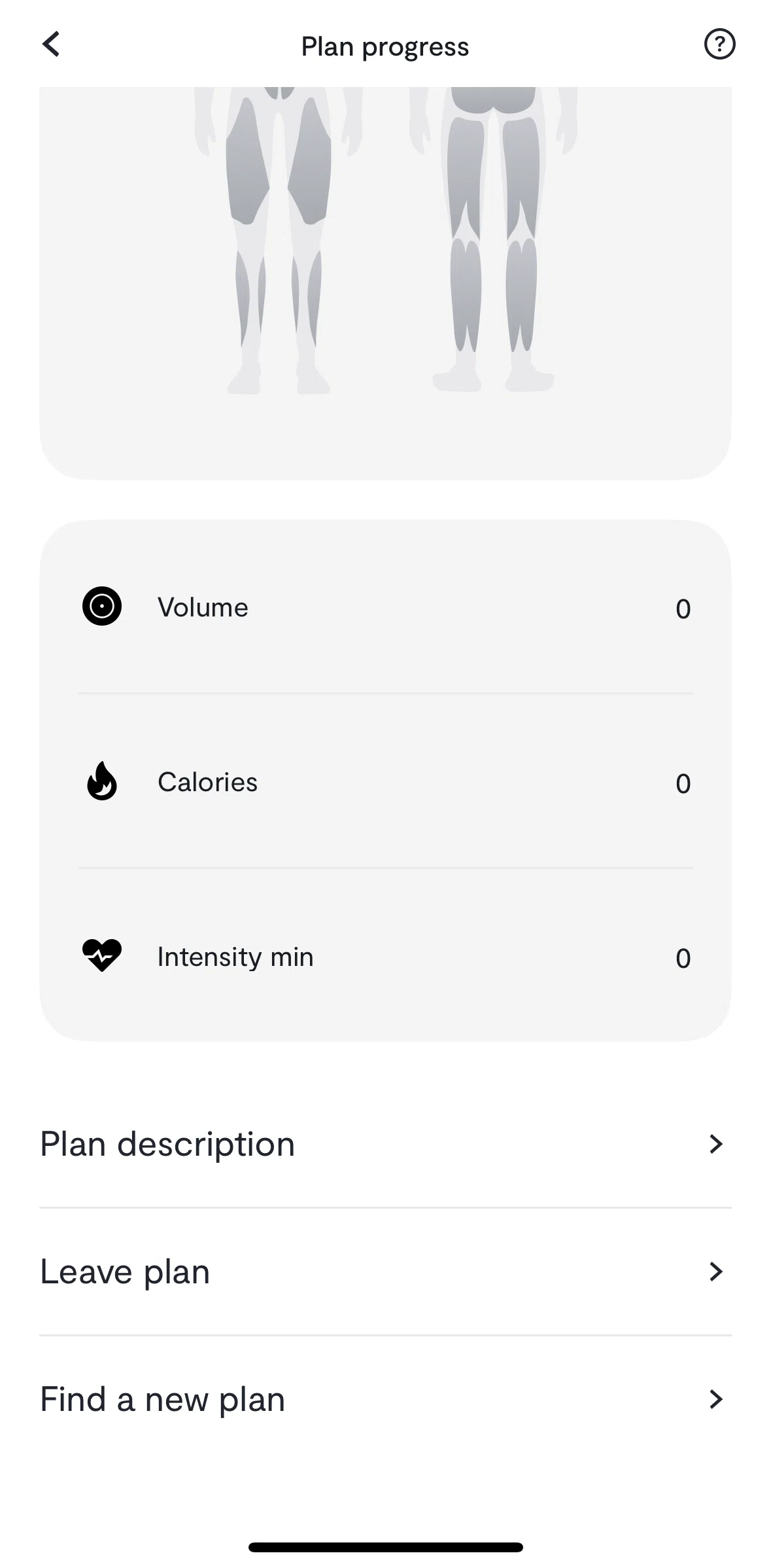 Tempo Screen screen in the Leaving a training plan flow