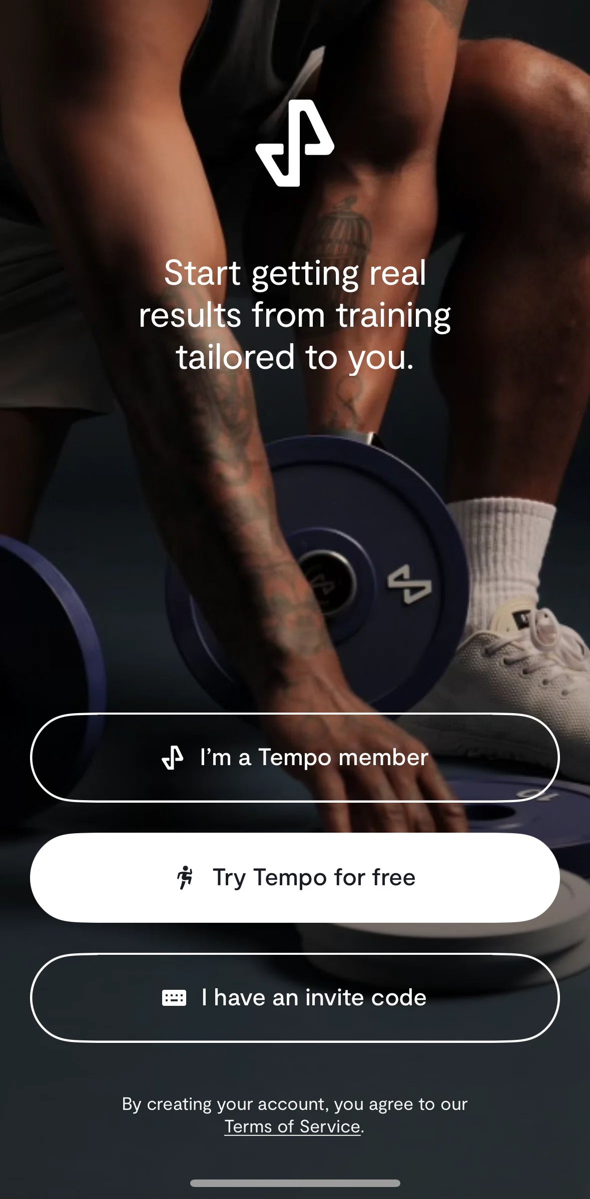 Tempo Screen screen in the Logging in flow
