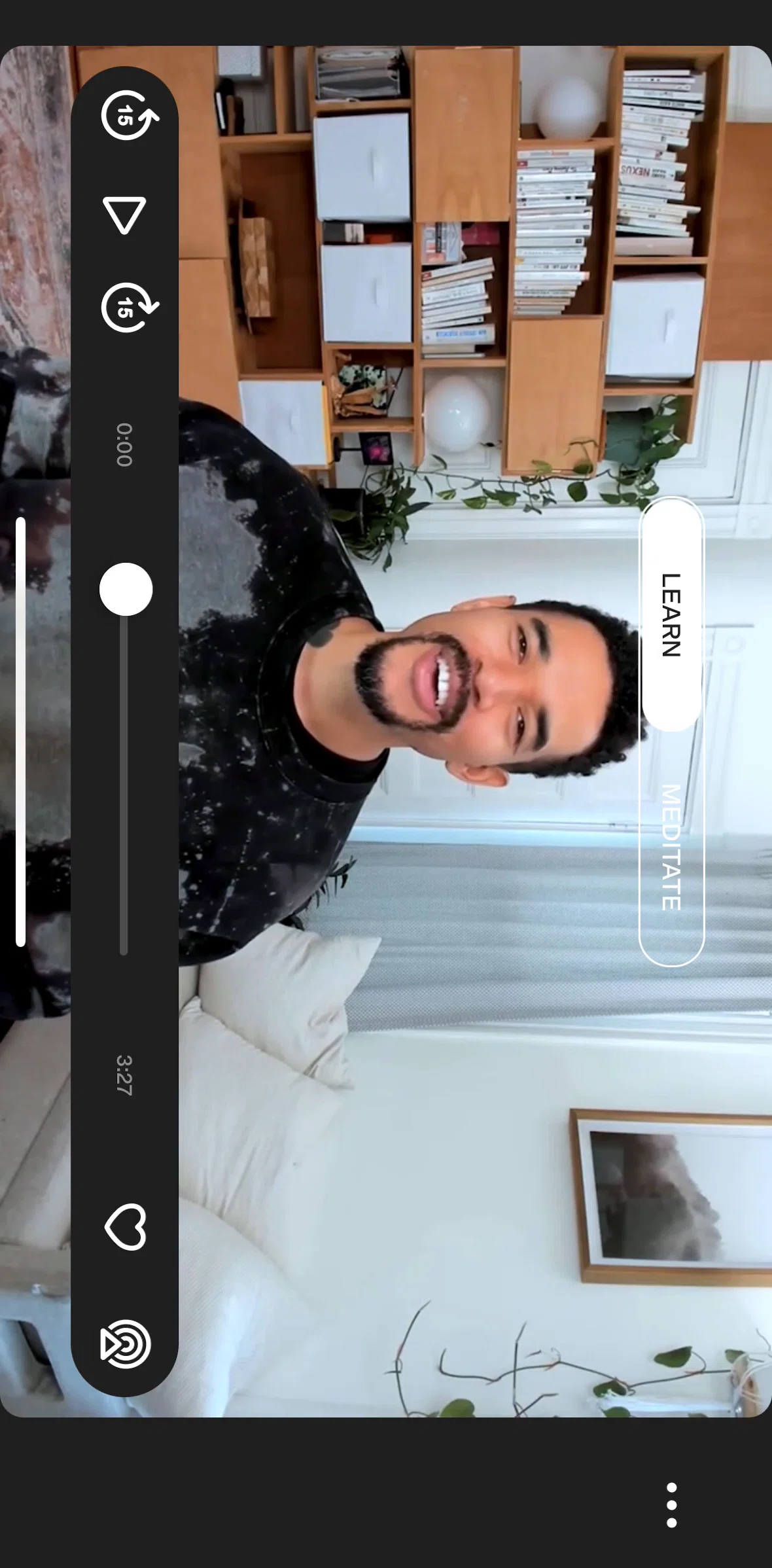 Ten Percent Happier Screen screen in the Listening to a meditation session (challenge) flow