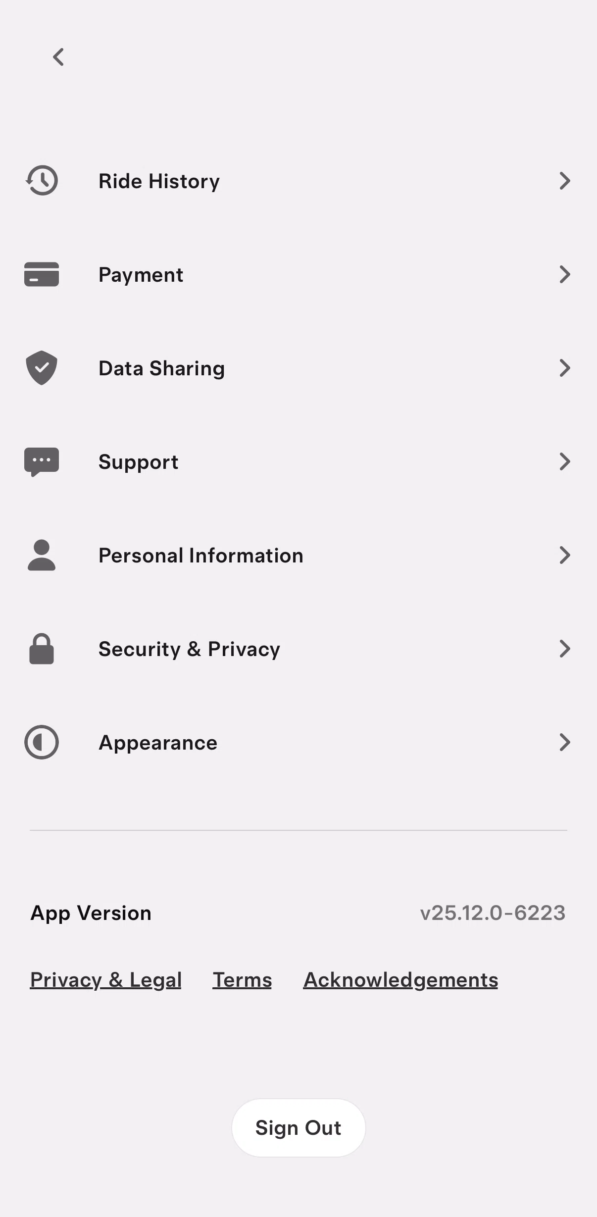 Tesla Robotaxi Screen screen in the Logging out flow