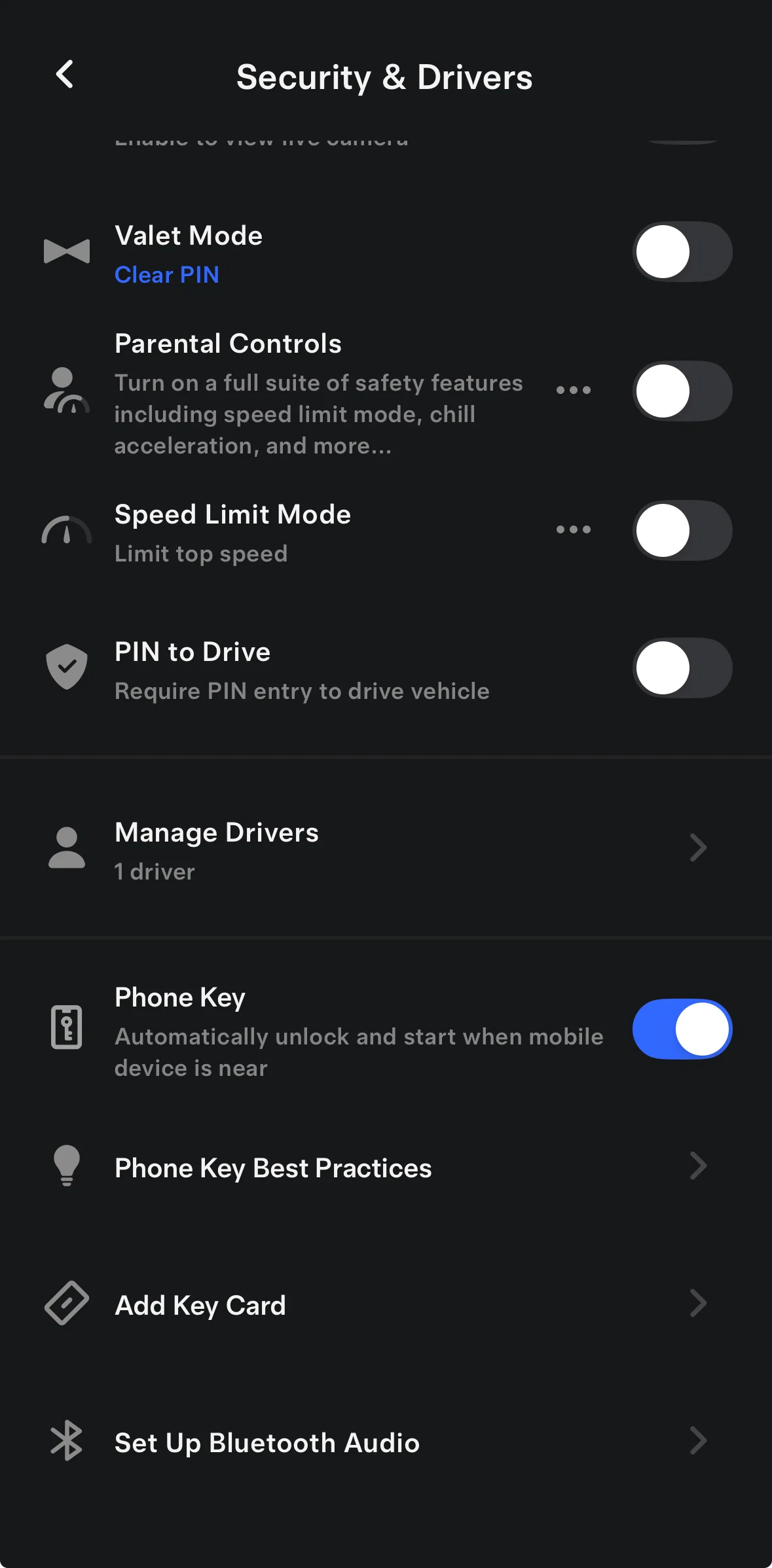 Tesla Screen screen in the Add a key card flow