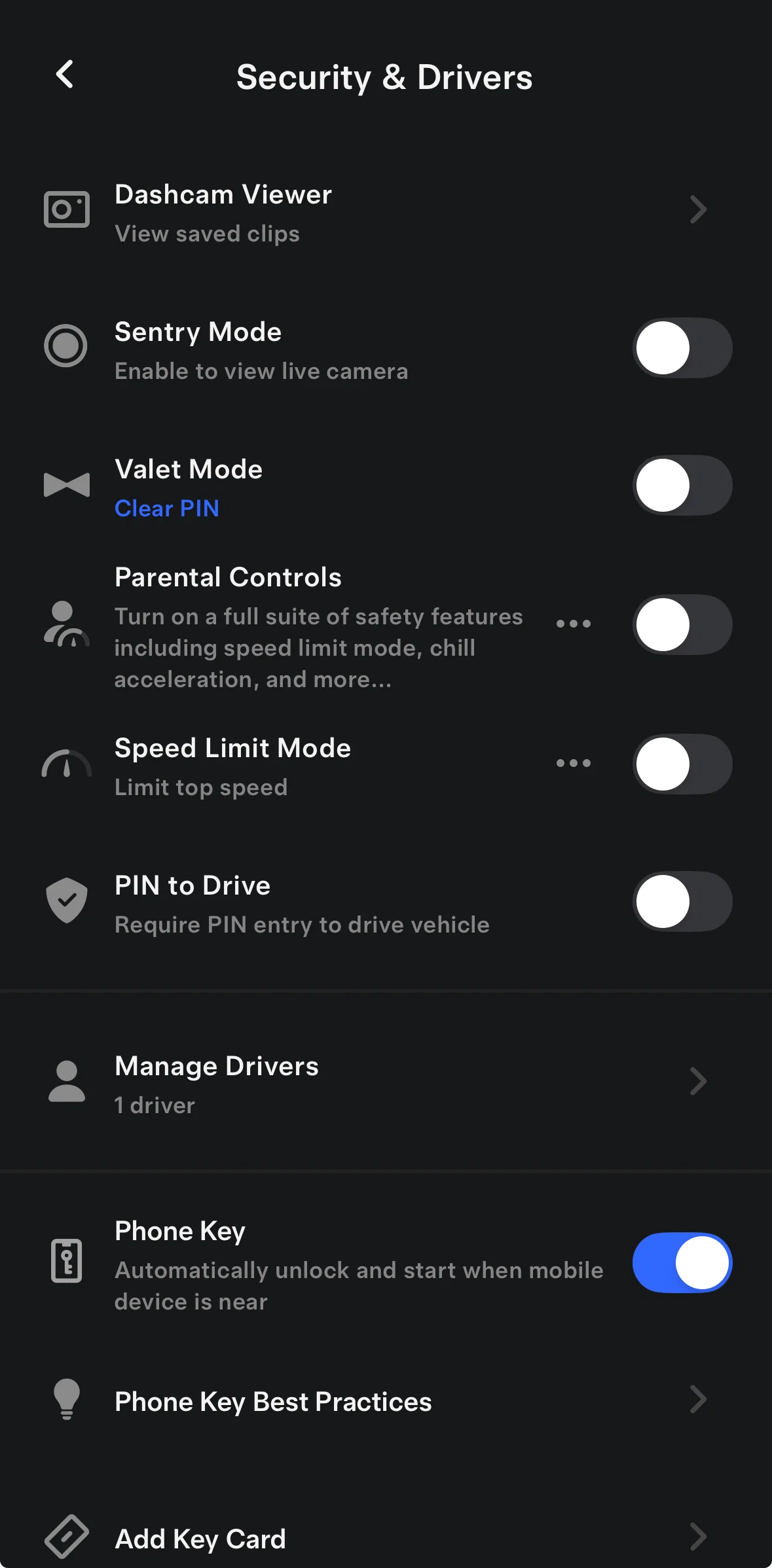Tesla Screen screen in the Dashcam clips flow