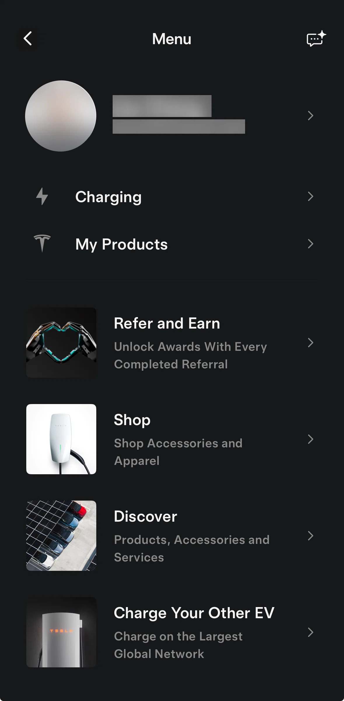 Tesla Screen screen in the Profile flow