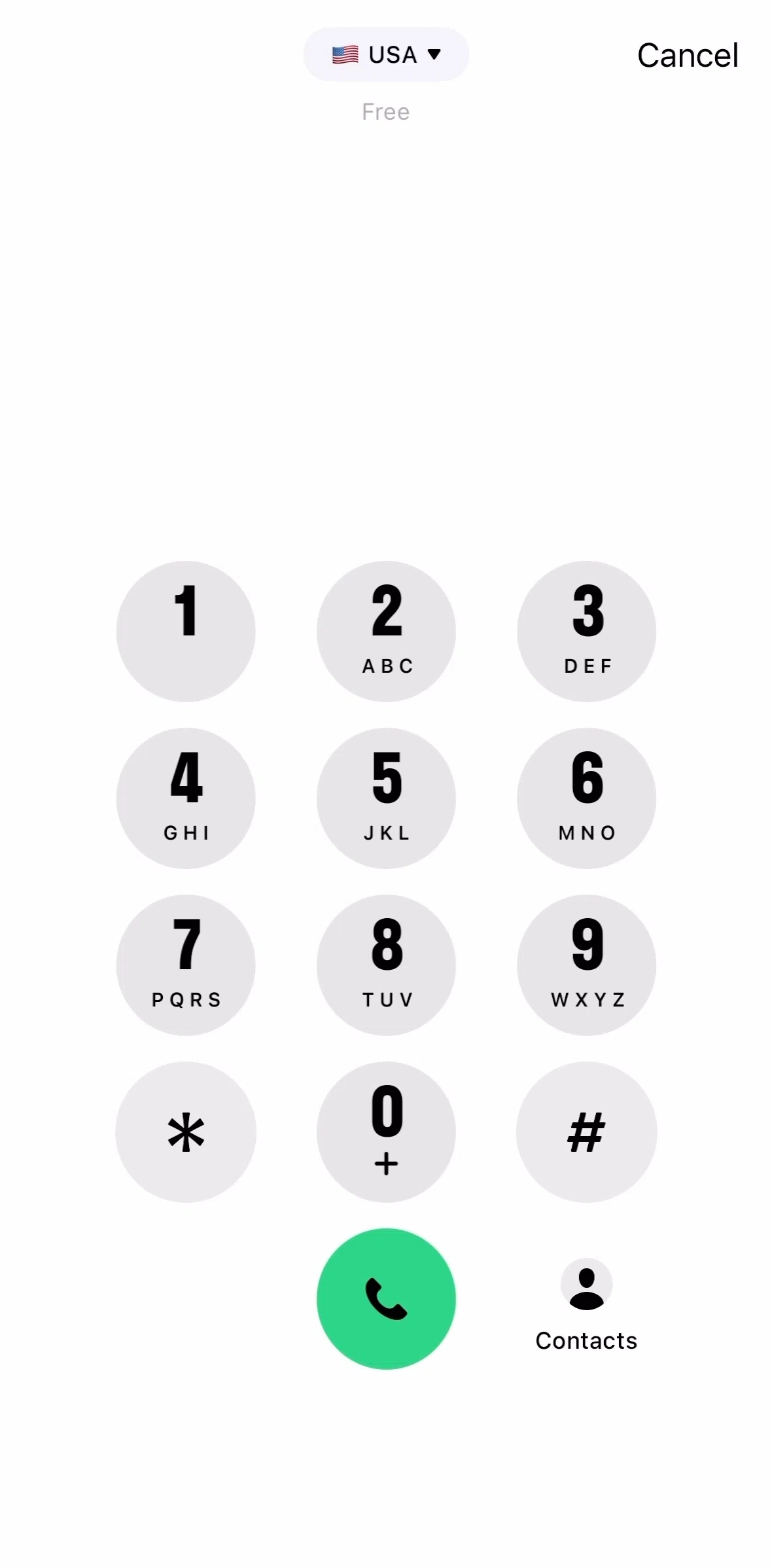 TextNow Screen screen in the Changing countries flow