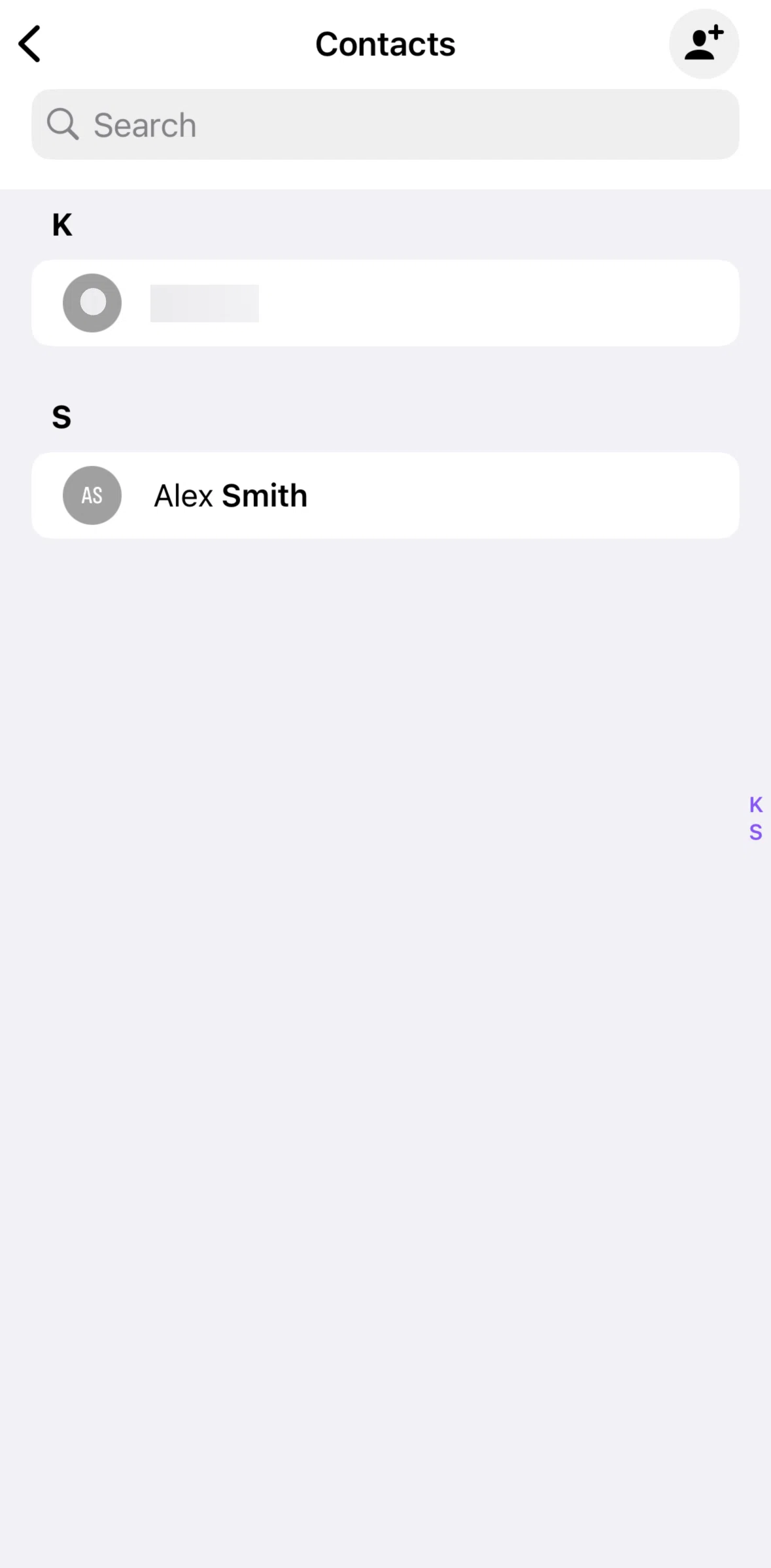 TextNow Screen screen in the Searching a contact flow