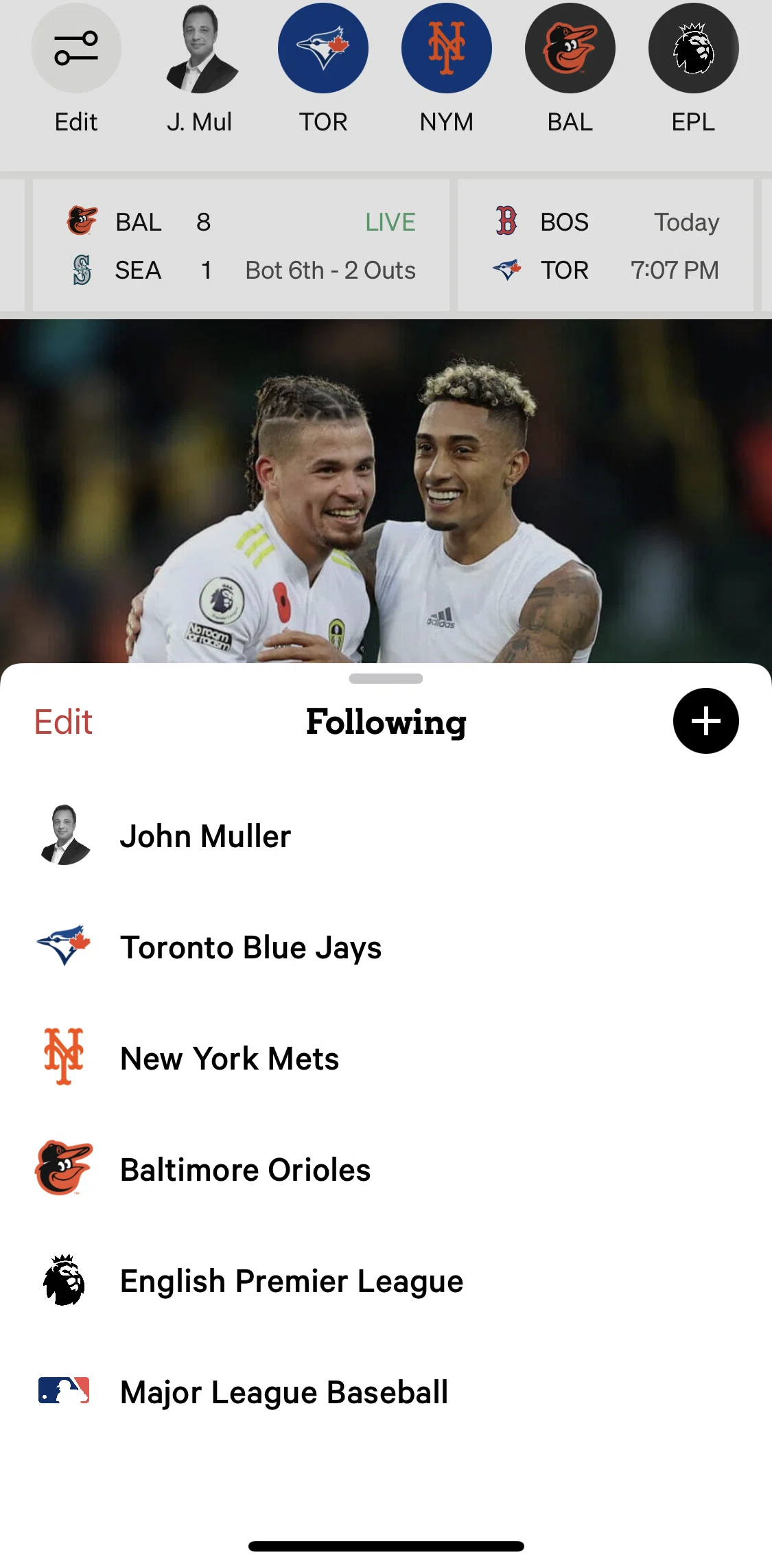 The Athletic Screen screen in the Author detail flow