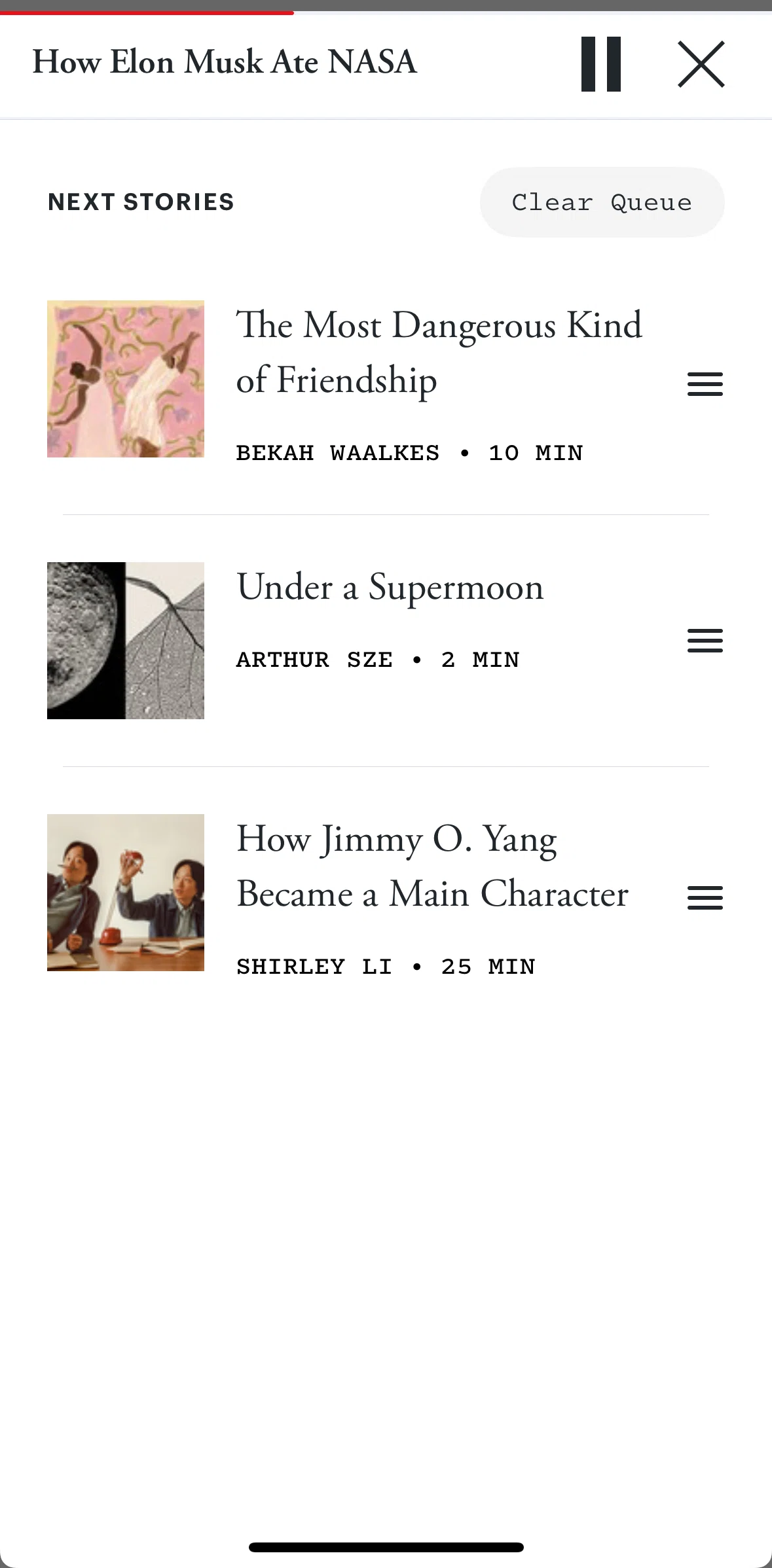 The Atlantic Magazine Screen screen in the Reordering queue flow