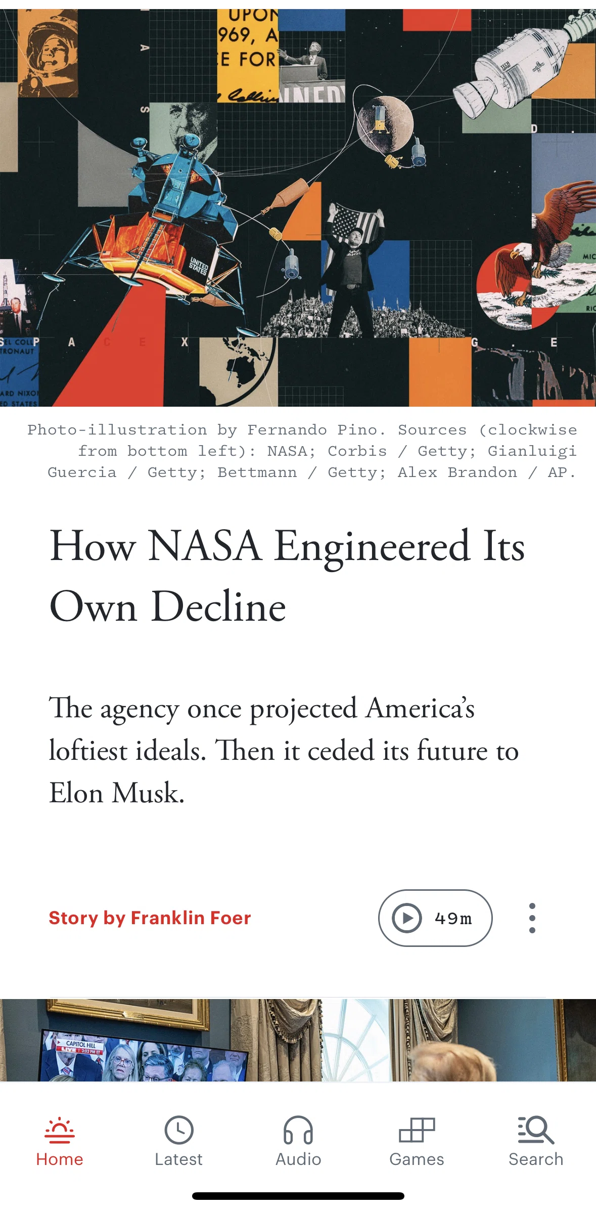 The Atlantic Magazine Screen screen in the Story detail flow