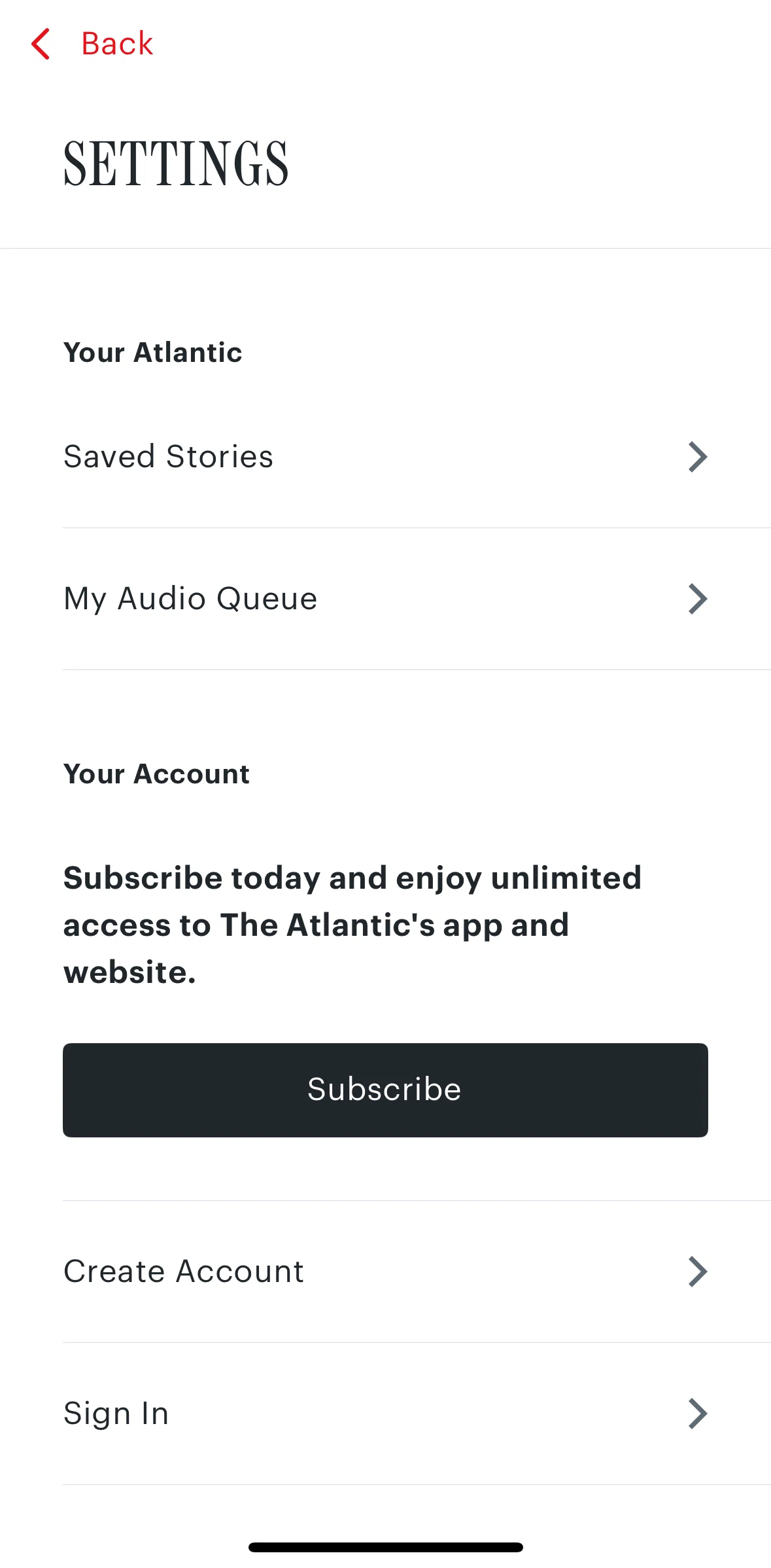 The Atlantic Magazine Screen screen in the Subscribe to The Atlantic flow
