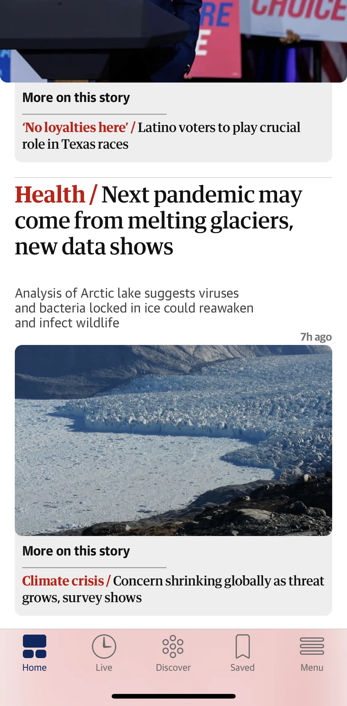 The Guardian Screen screen in the Article detail flow
