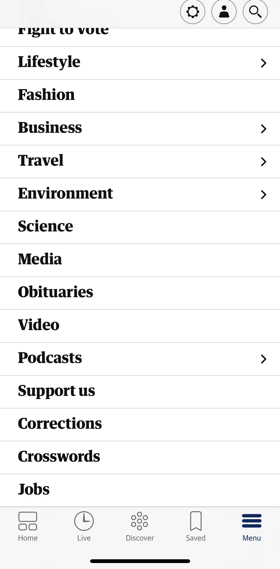The Guardian Screen screen in the Completing a crossword puzzle flow