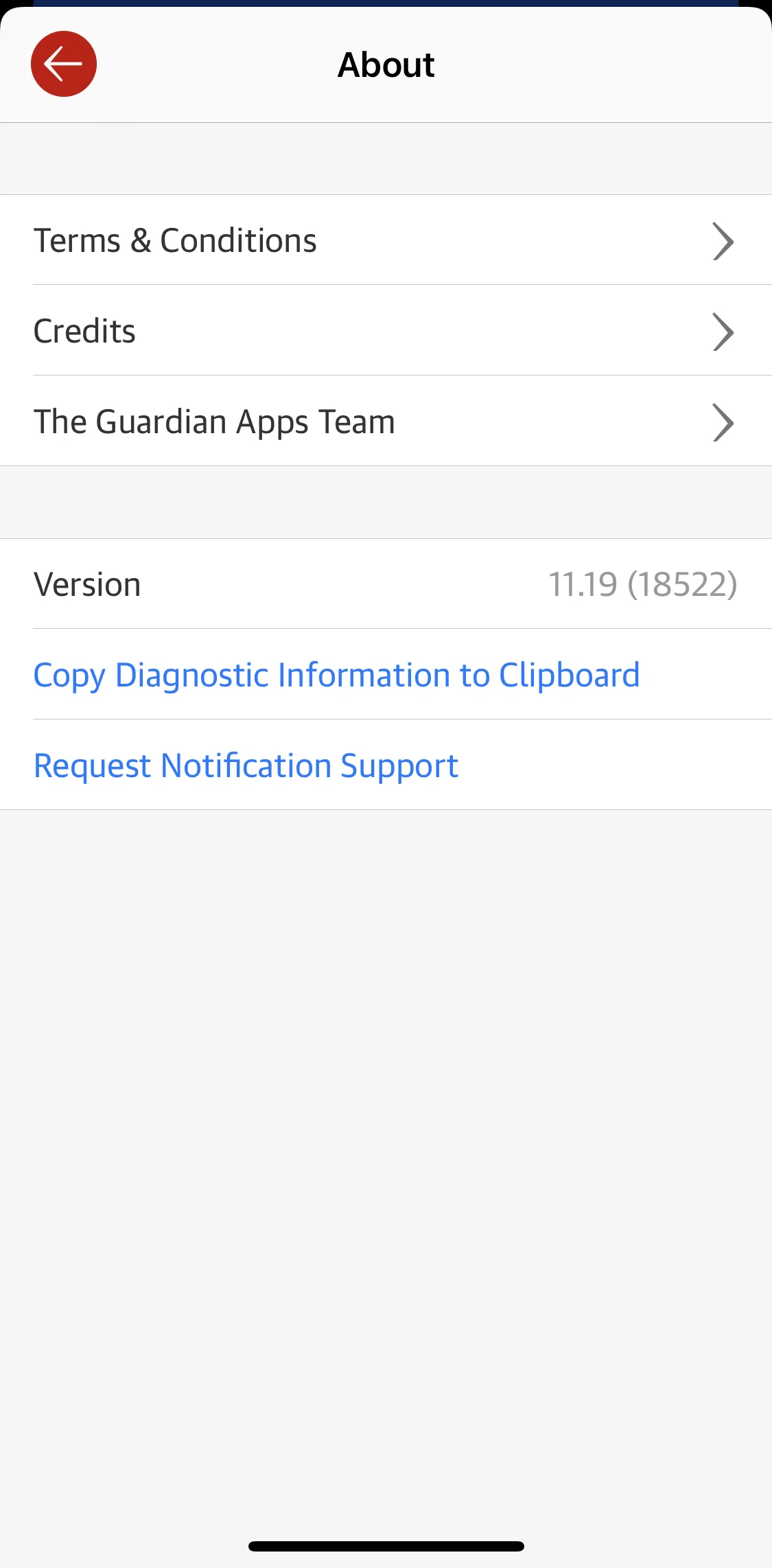 The Guardian Screen screen in the Credits flow