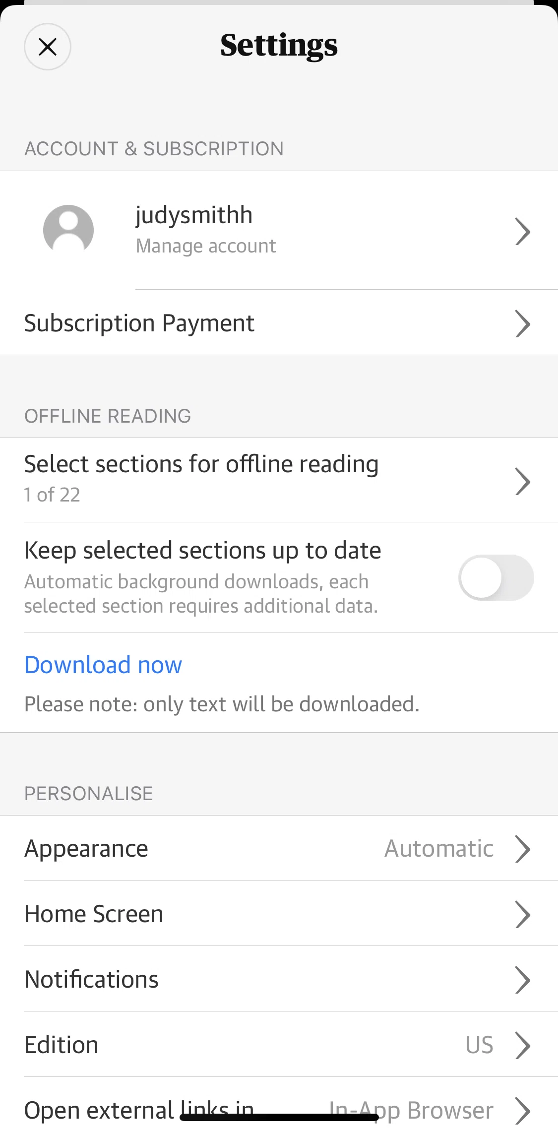 The Guardian Screen screen in the Downloading texts flow