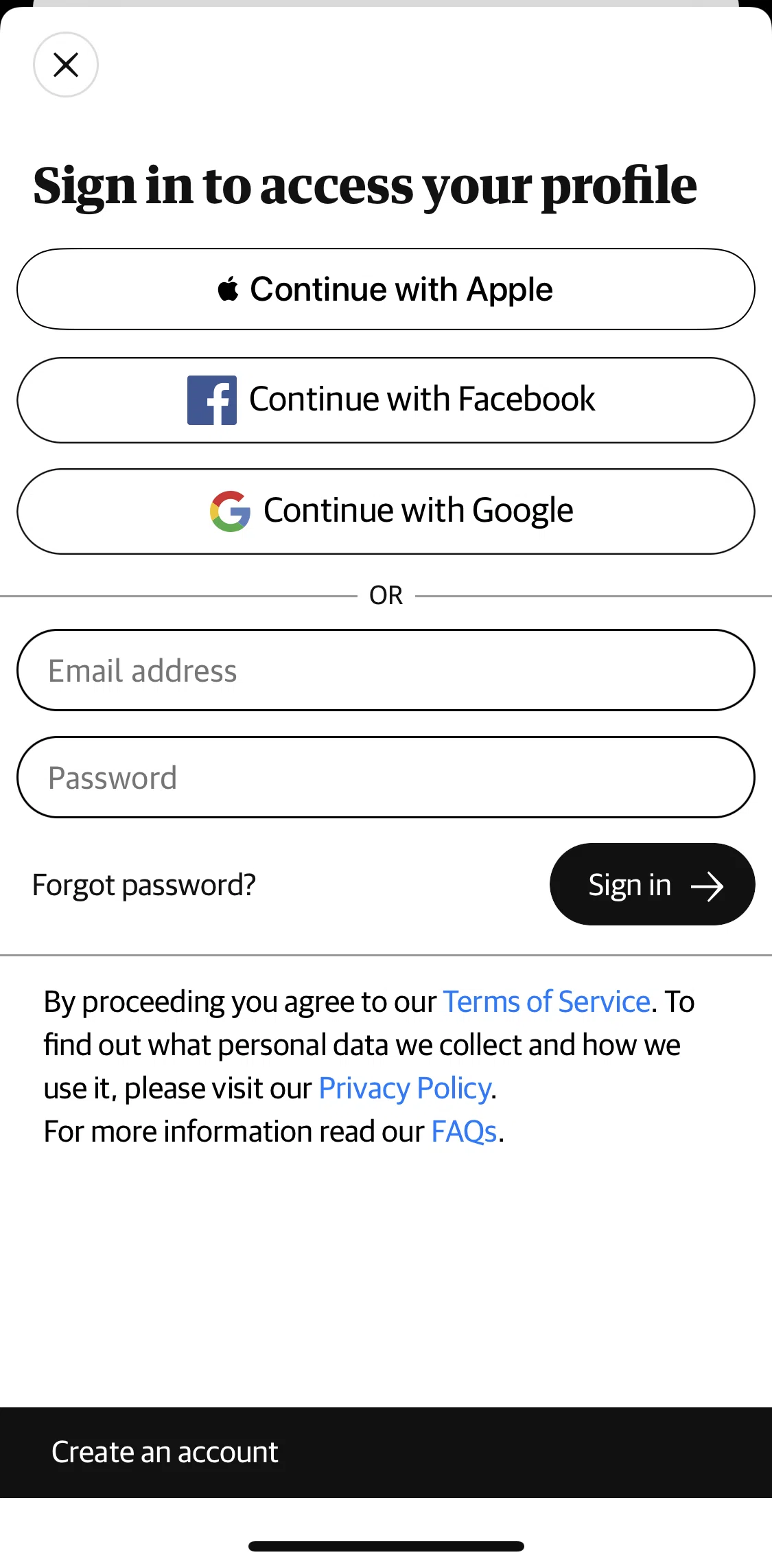 The Guardian Screen screen in the Resetting password flow