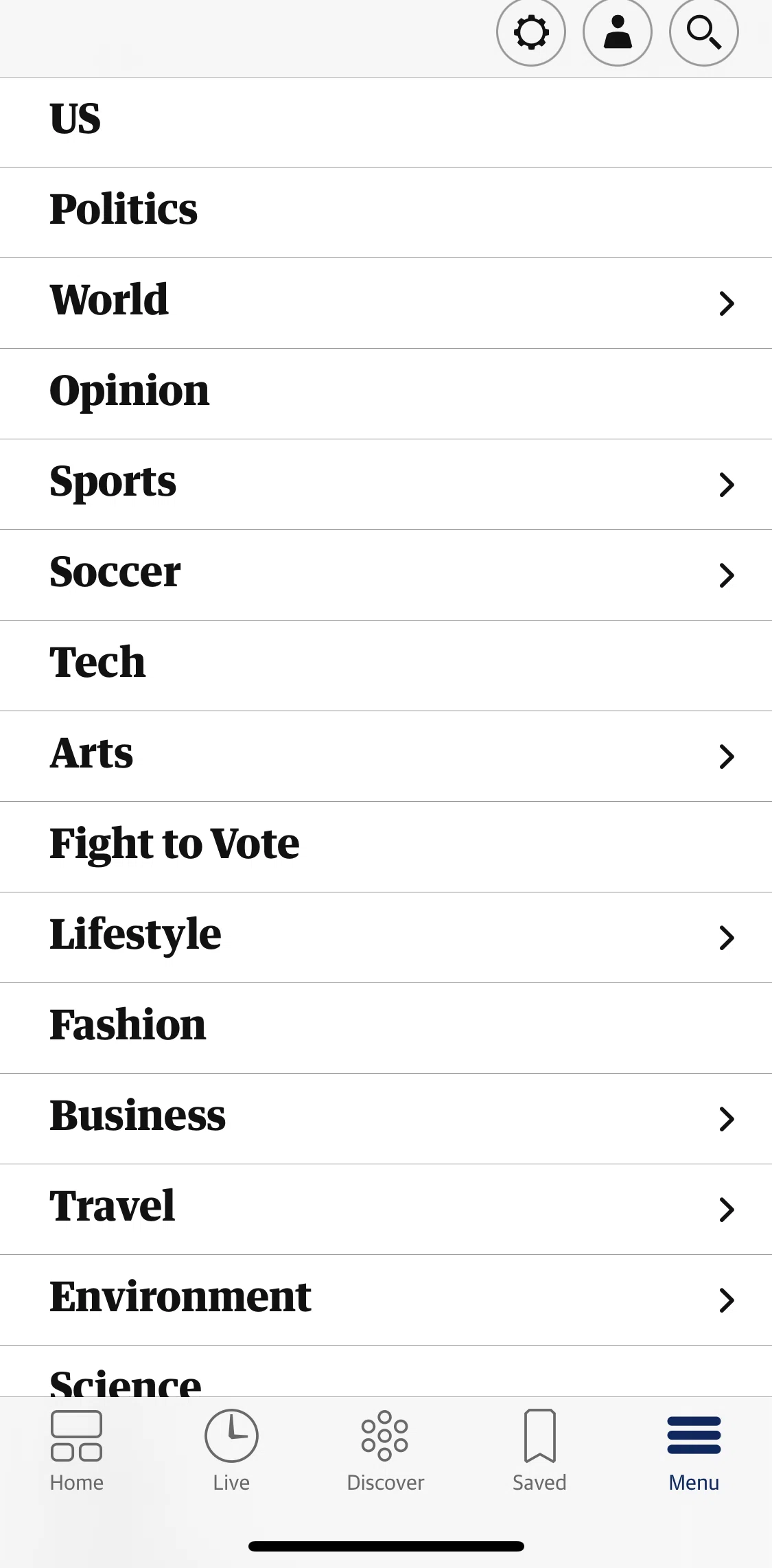 The Guardian Screen screen in the Searching for articles flow
