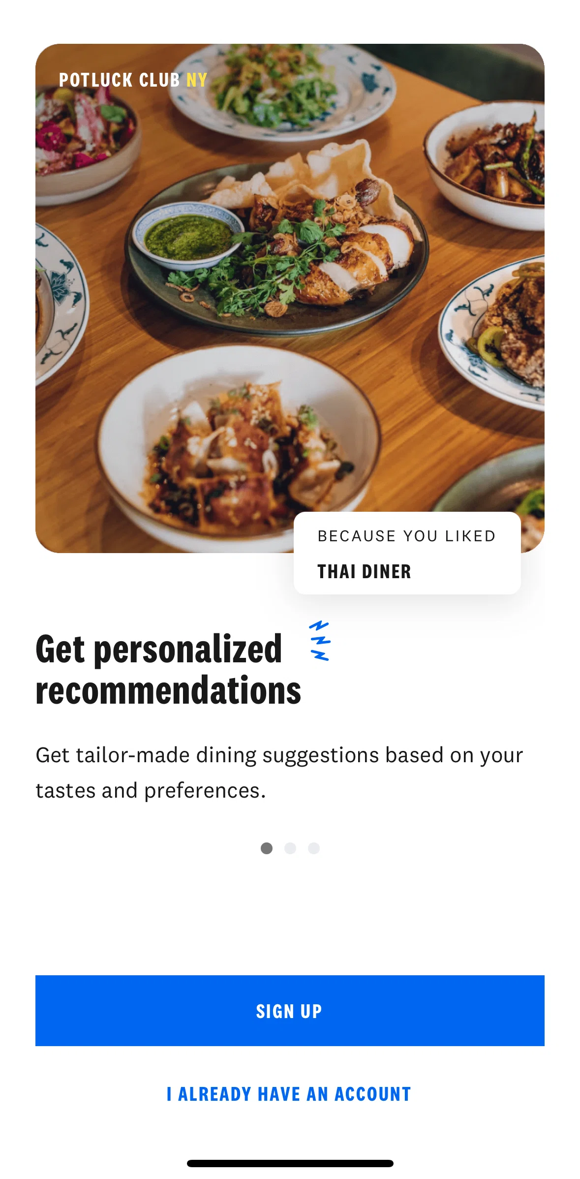 The Infatuation Screen screen in the Logging in flow