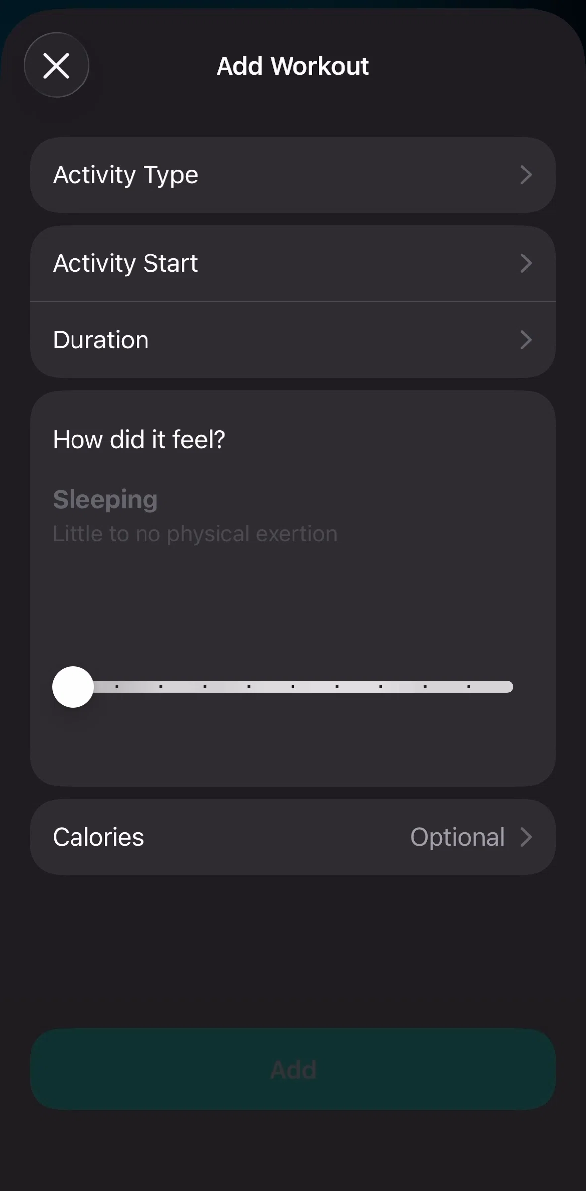 The Outsiders Screen screen in the Adding an activity type flow