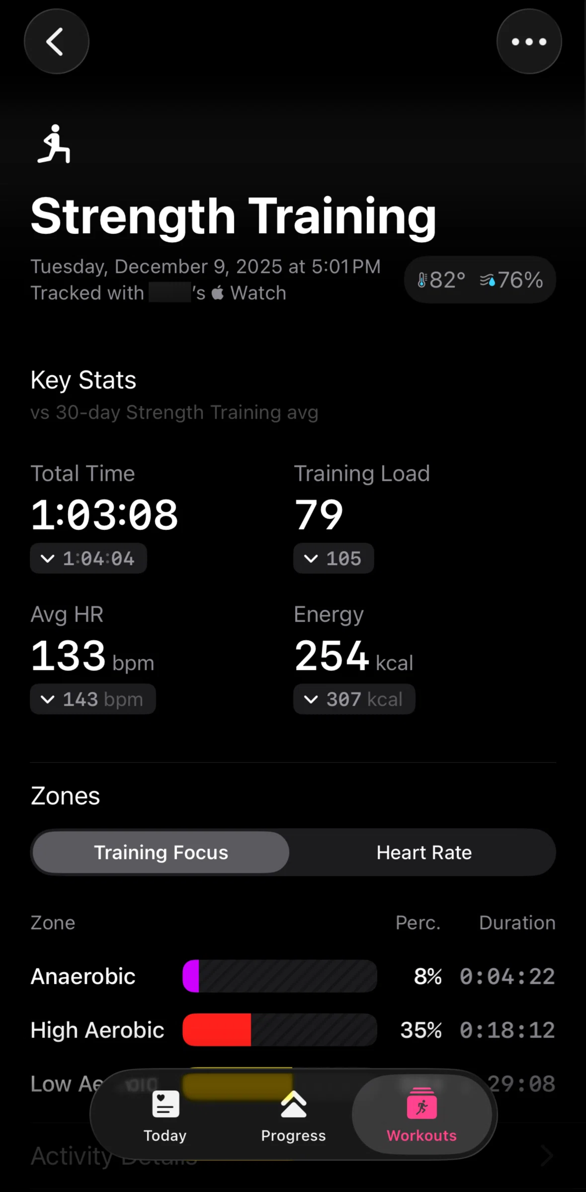The Outsiders Screen screen in the Favoriting a workout flow