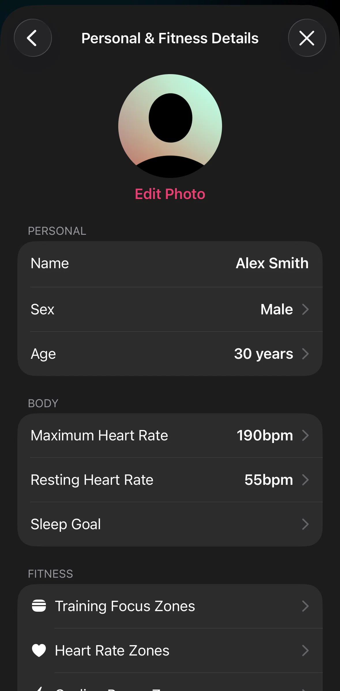The Outsiders Screen screen in the Updating a sleep goal flow