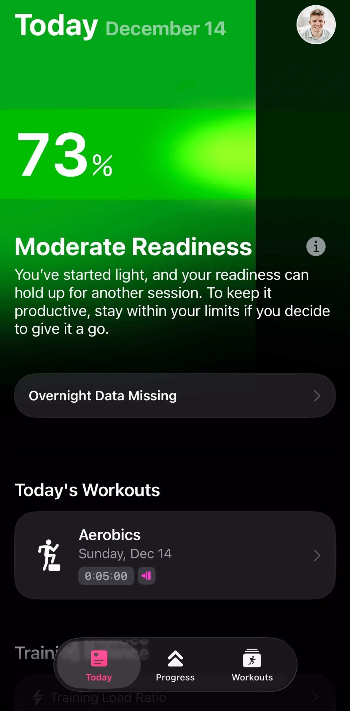 The Outsiders Screen screen in the Workouts flow