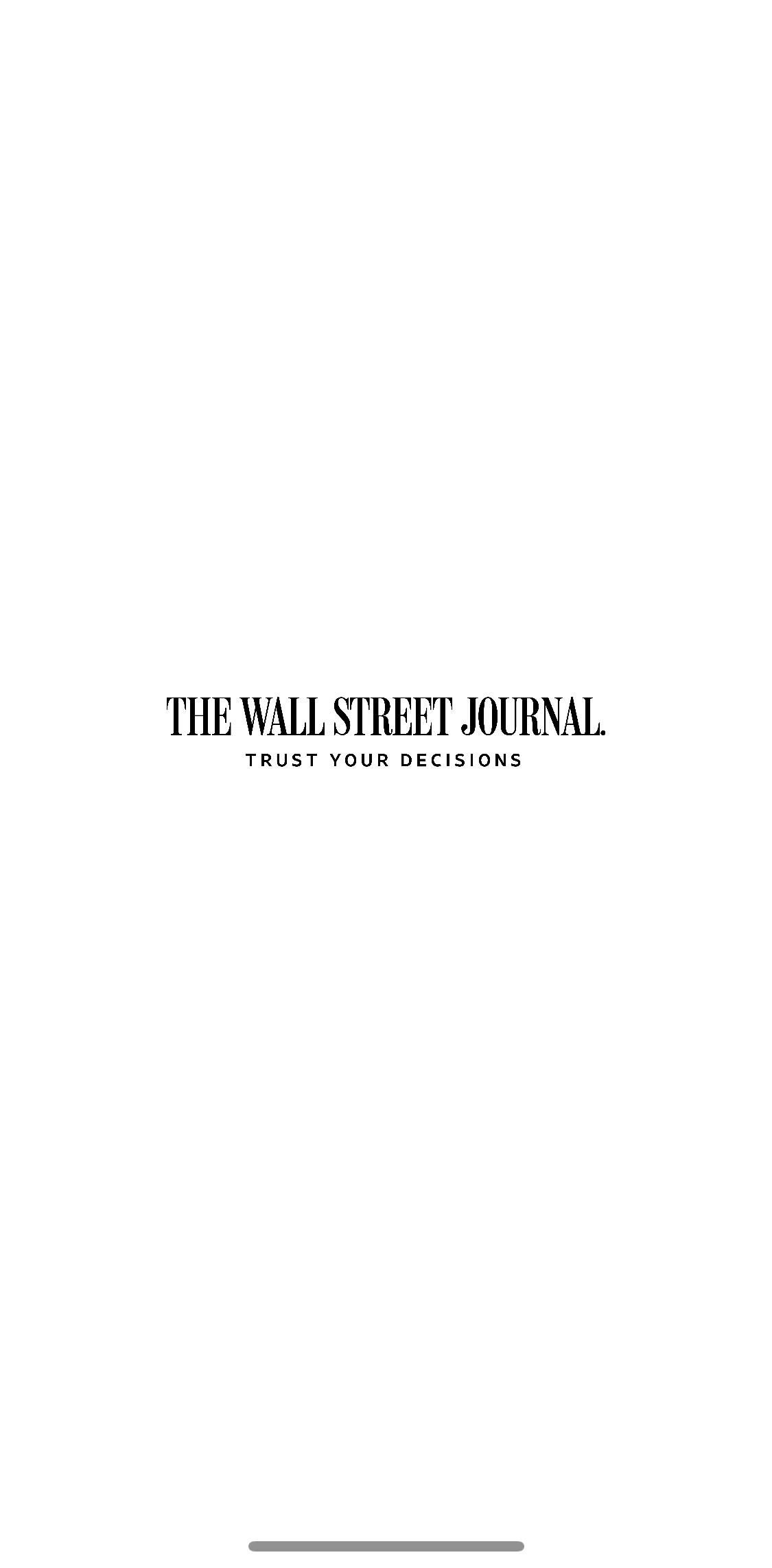 The Wall Street Journal Screen screen in the Onboarding flow