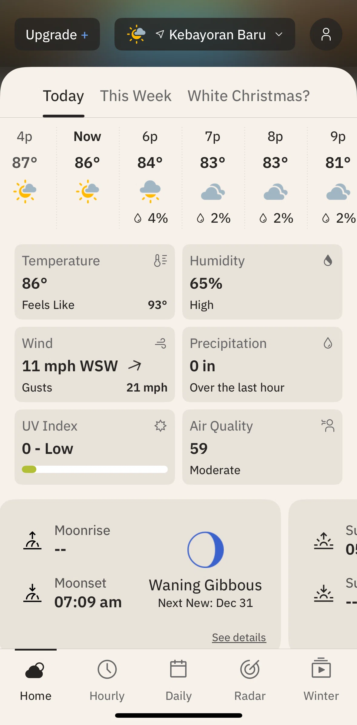 The Weather Channel Screen screen in the Subscribing to Premium flow