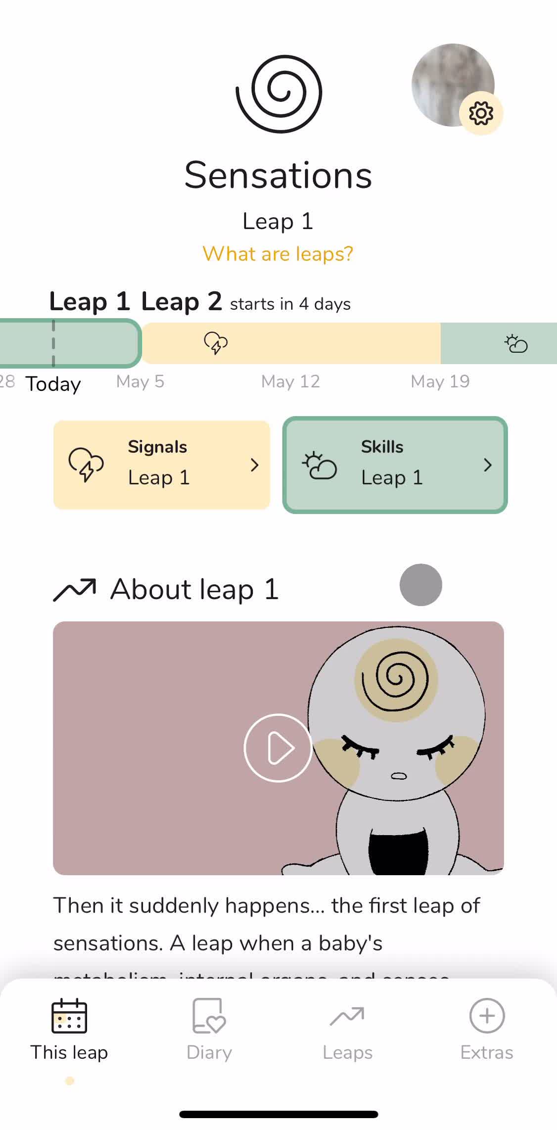 The Wonder Weeks Timeline screen in the General Browsing flow