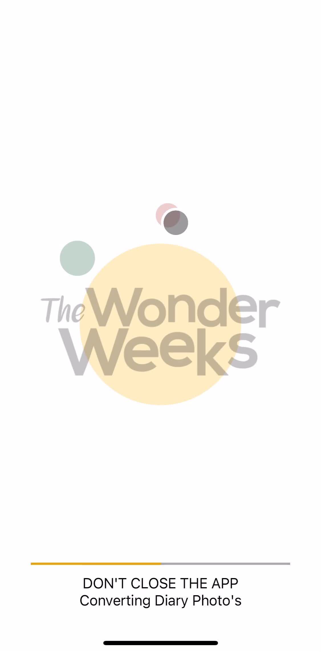 The Wonder Weeks Splash screen screen in the Onboarding flow